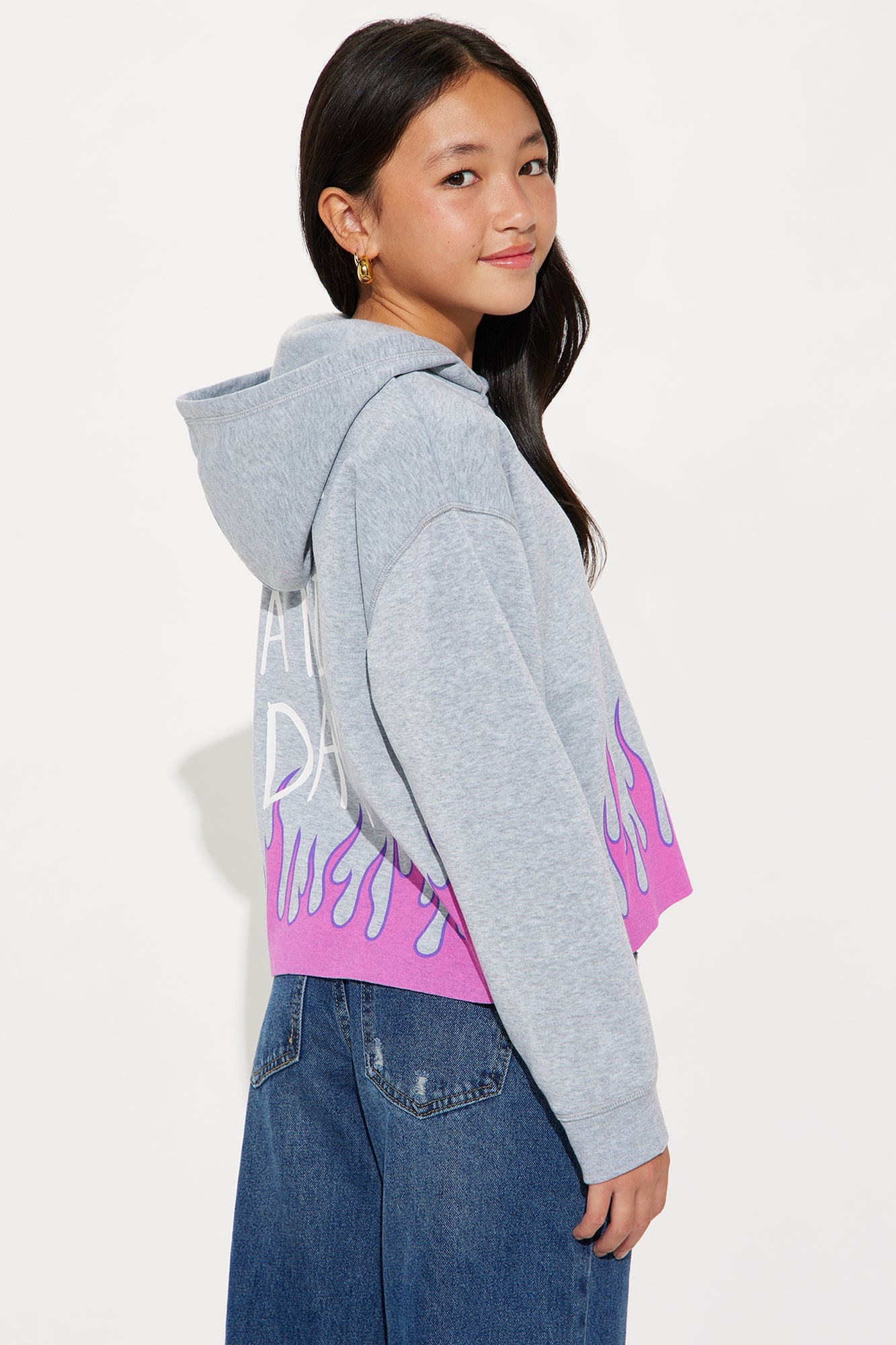Mini Have A Nice Day Front/Back Hoodie - Heather Grey