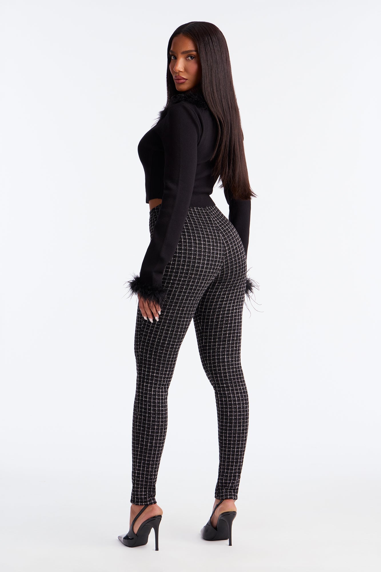 High Noon High Rise Tweed Legging - Black