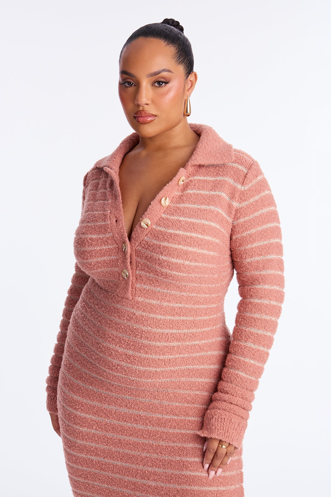 Not Too Much Sweater Maxi Dress - Camel
