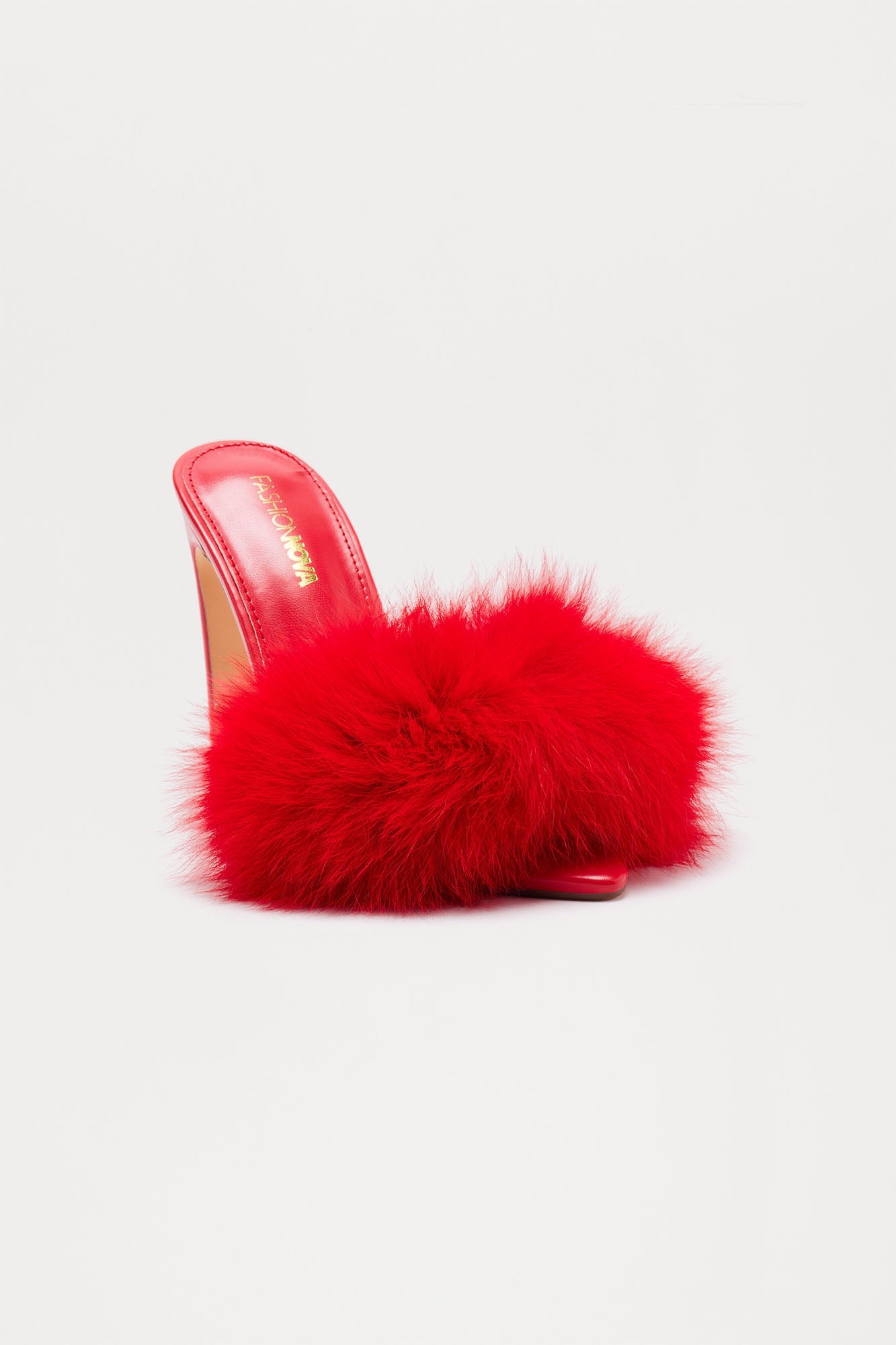 Moscow Faux Fur Mules - Red