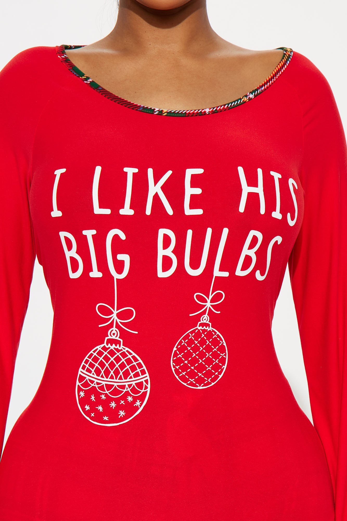 I Like His Bulbs PJ Pant Set - Red/combo