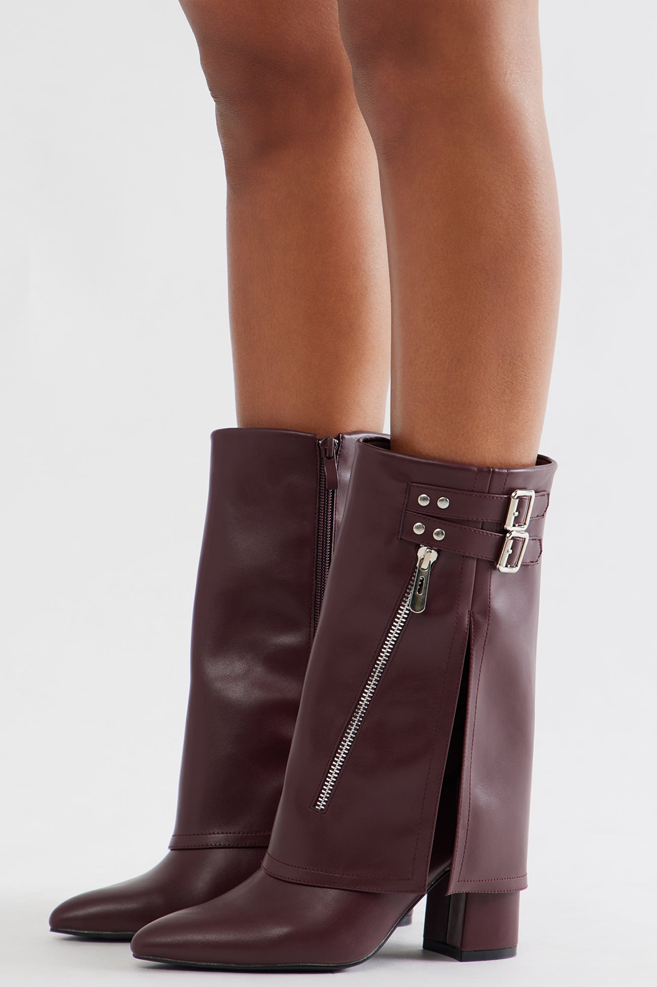 Bode Hardware Overlay Boots - Burgundy