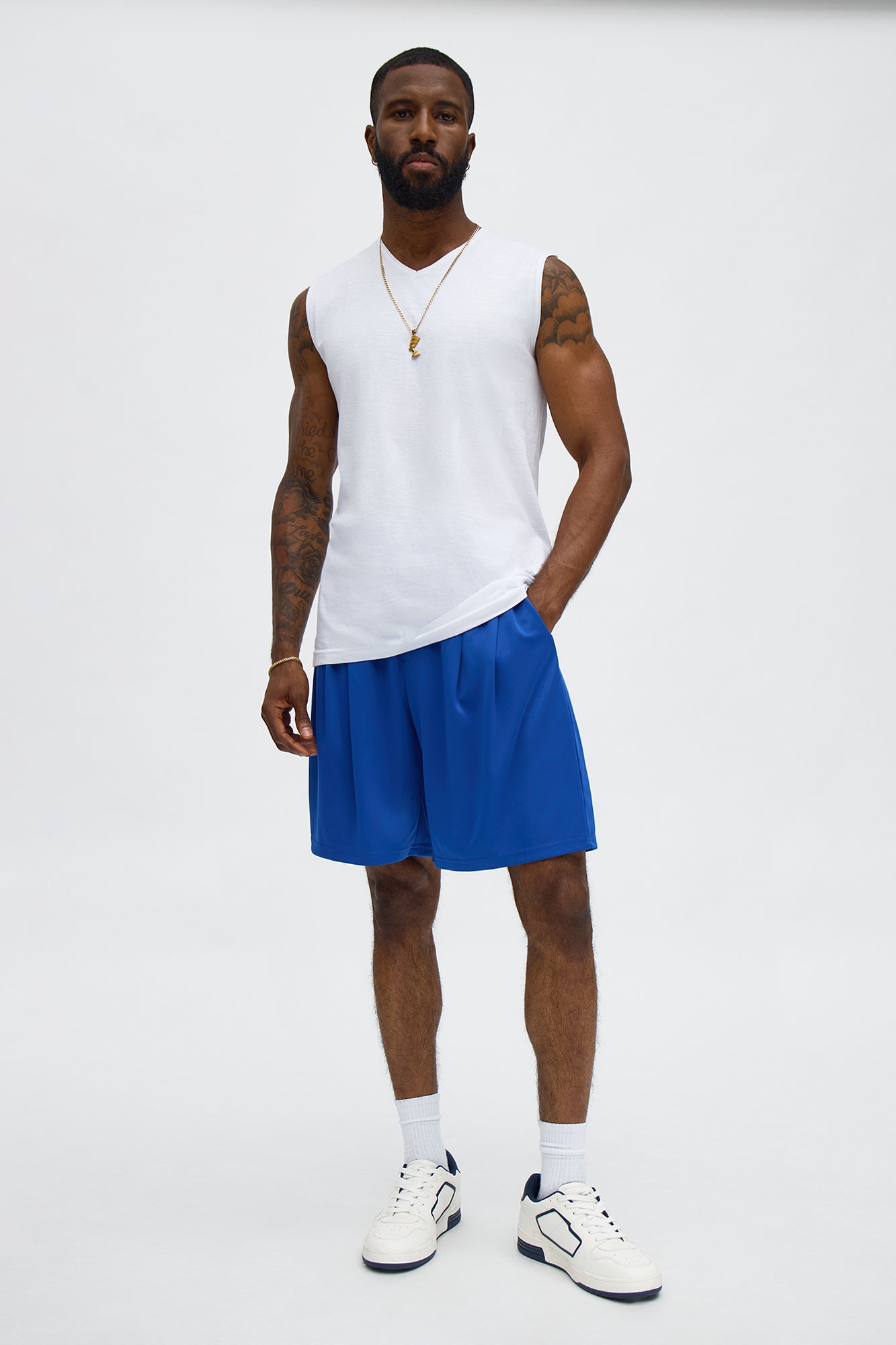 Easy Flow Pleated Short - Blue