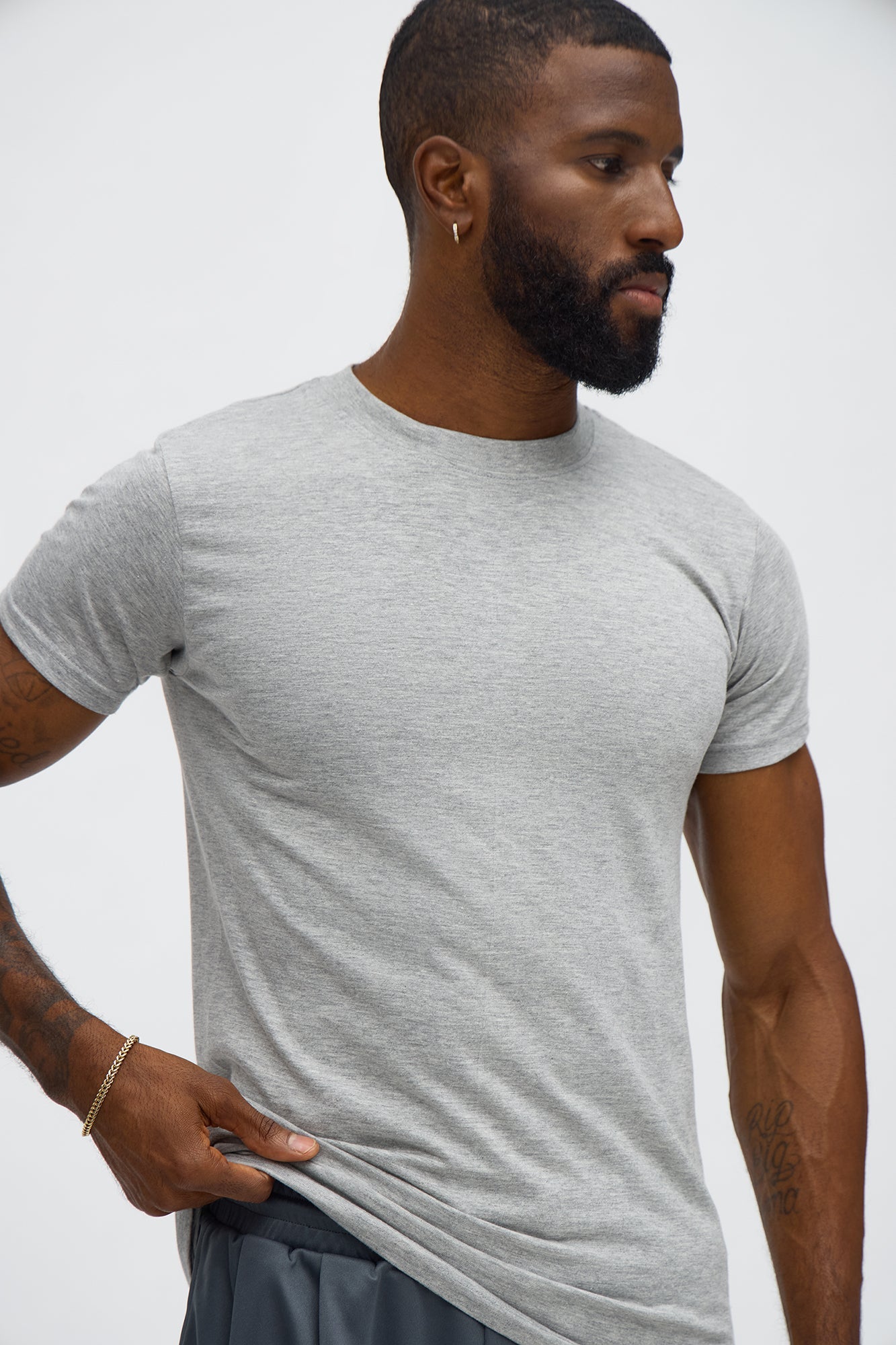 Muscle Fit Crew Tee - Grey