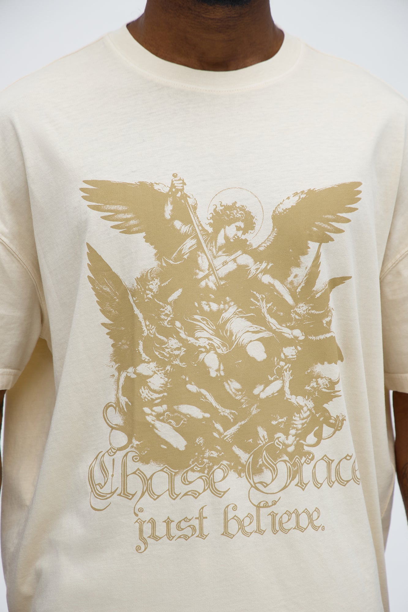 Chase Grace Short Sleeve Tee - Cream