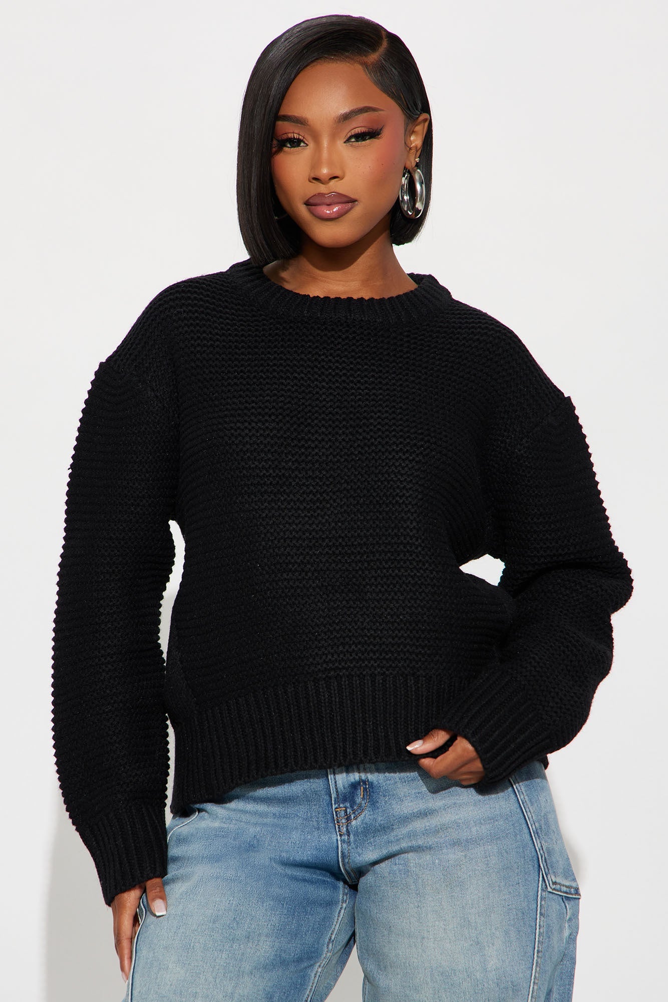 Good Feeling Pullover Sweater - Black