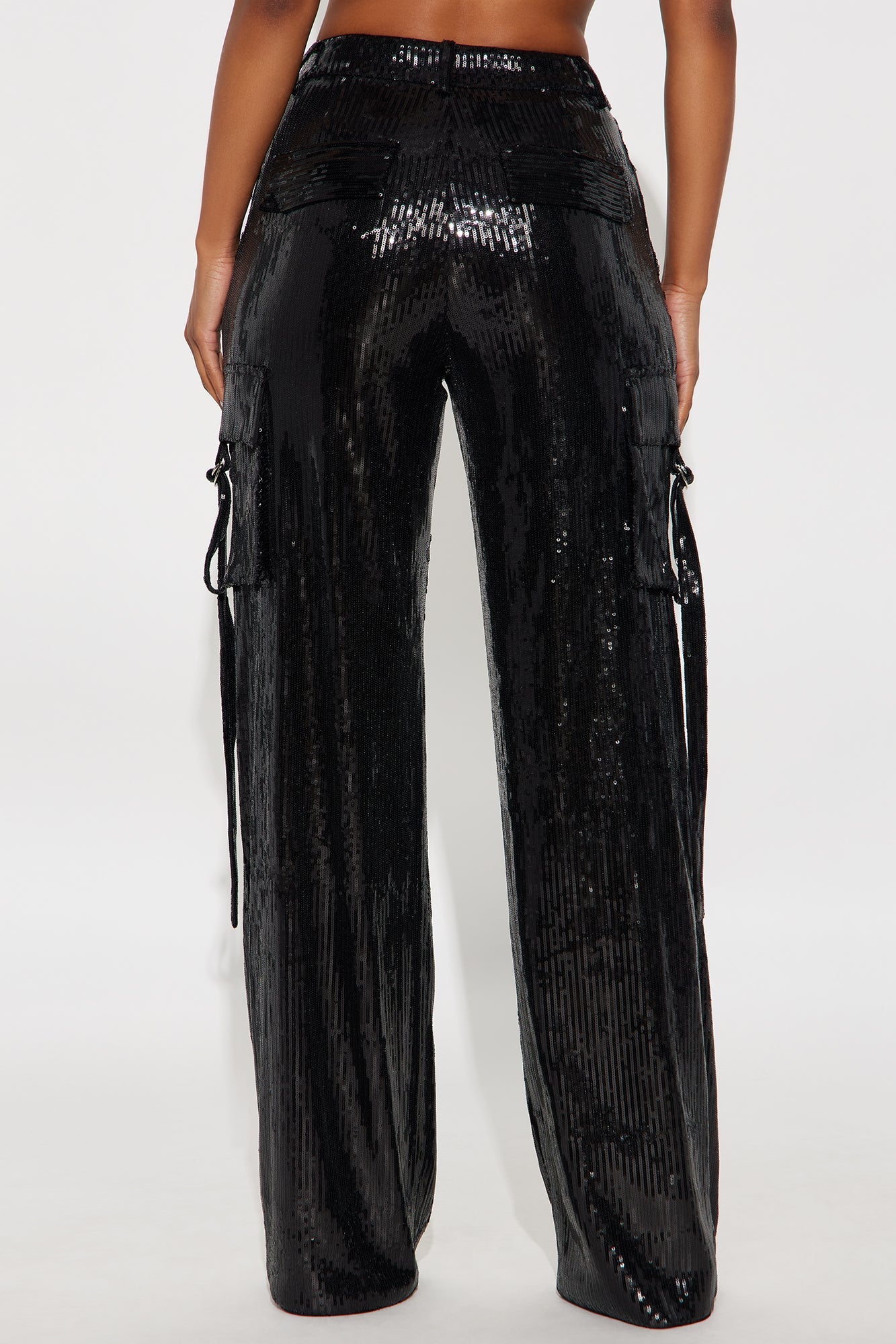 Sequin Babe High Rise Wide Leg Pant 33 - Black