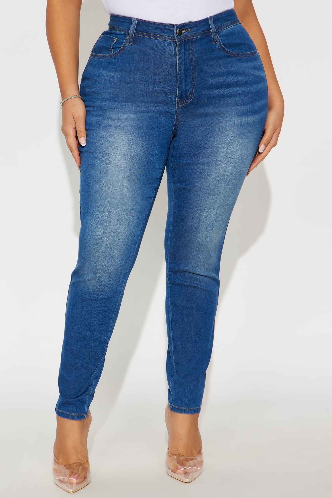 So Peachy Stretch Skinny Jeans - Dark Wash