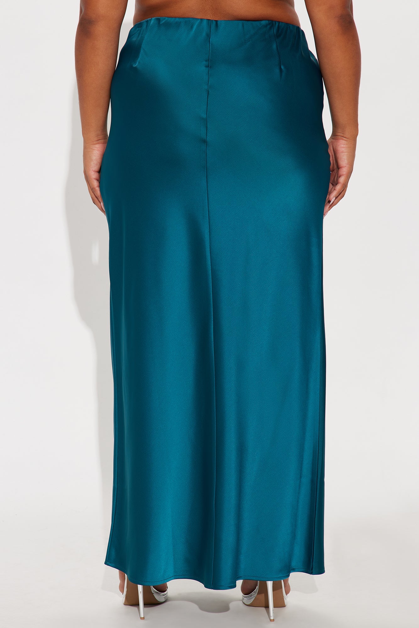 Brunch to GNO Satin Maxi Skirt - Teal