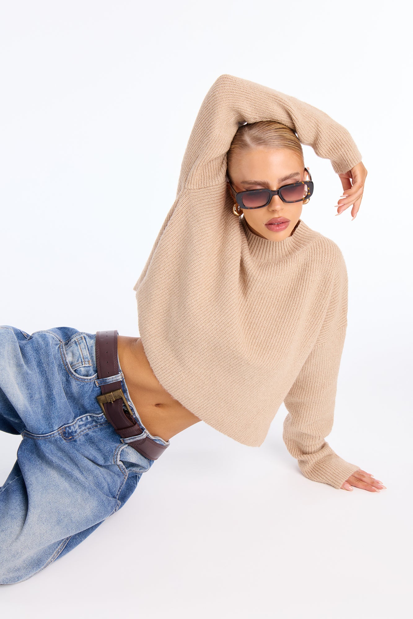 Toasty Mock Neck Sweater - Khaki