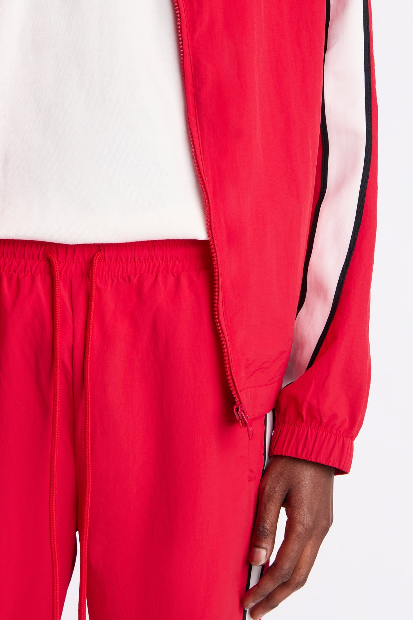 Straight Prep The Filed Color Block Nylon Pant - Red/combo