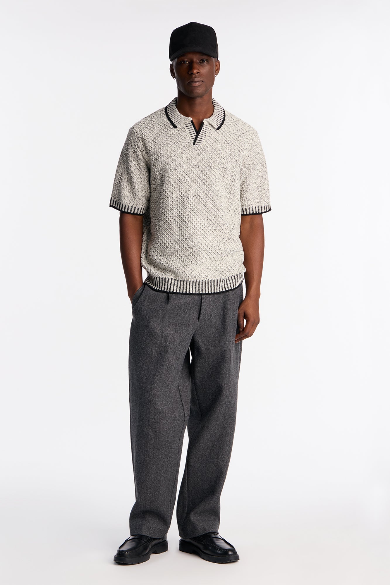 Knit Mercer Johnny Polo - Black