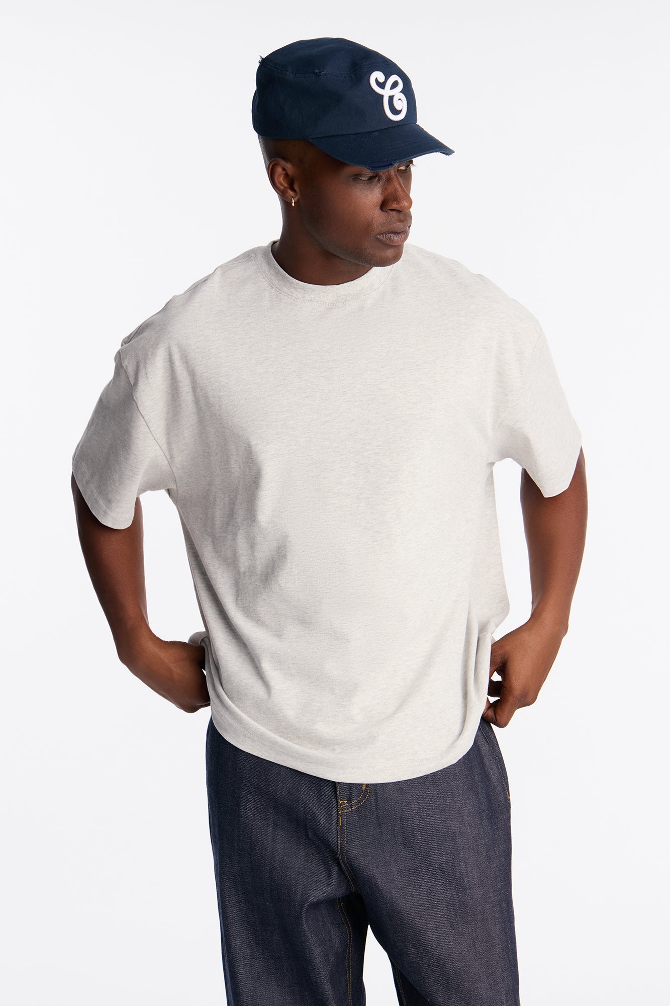 Boxy Premium Midweight Tee - Heather Grey