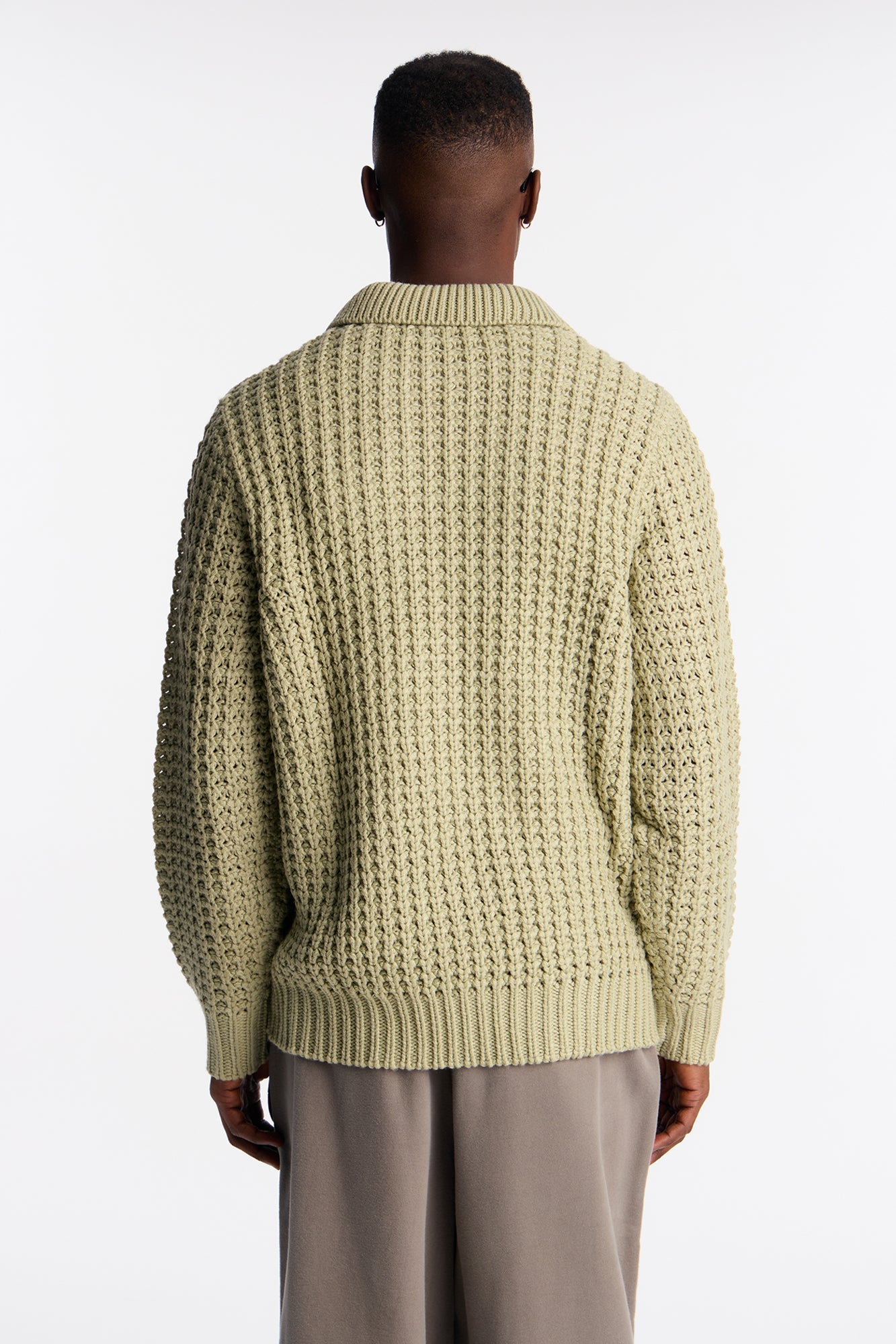 Chunky Sweater Polo - Sage