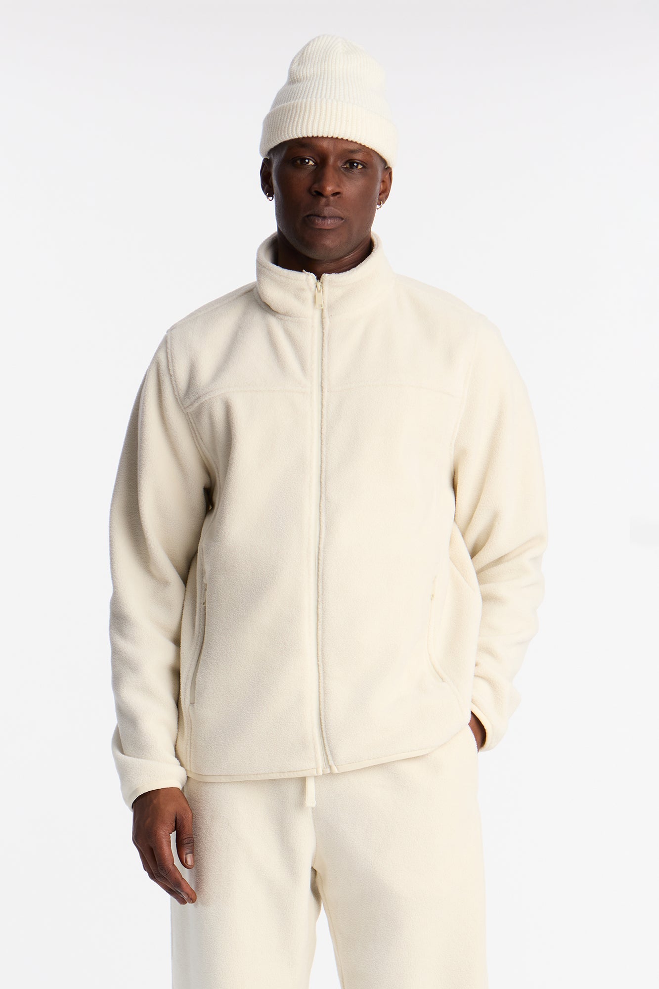 Core Microfleece Zip Jacket - Off White