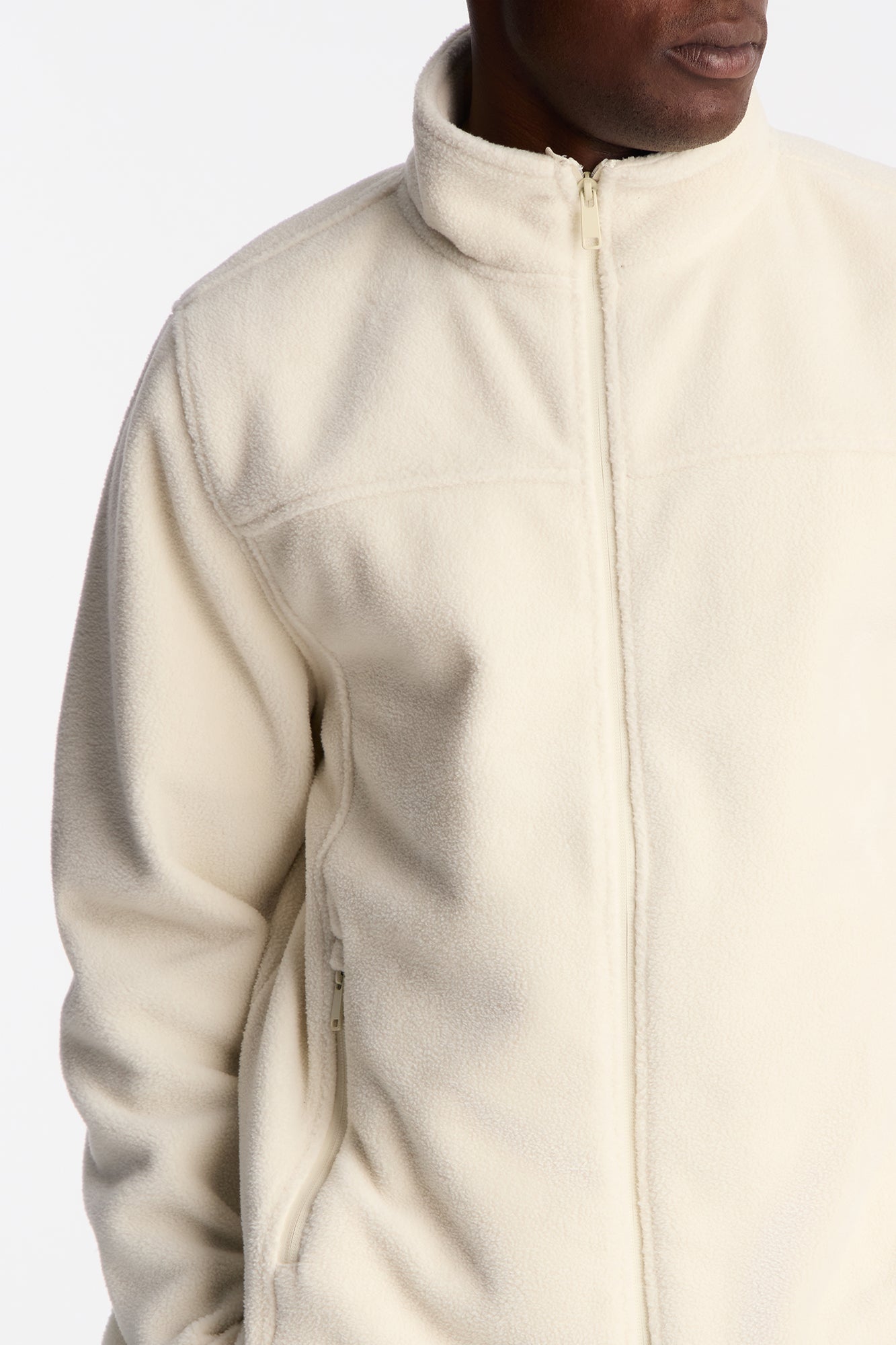 Core Microfleece Zip Jacket - Off White