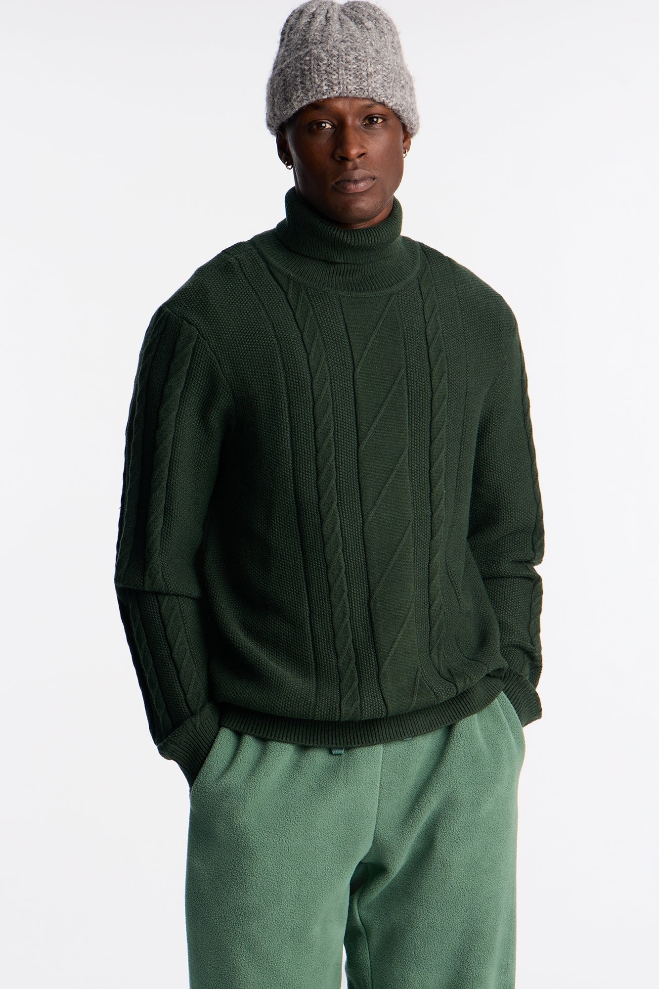 Twist Up Turtle Neck - Olive