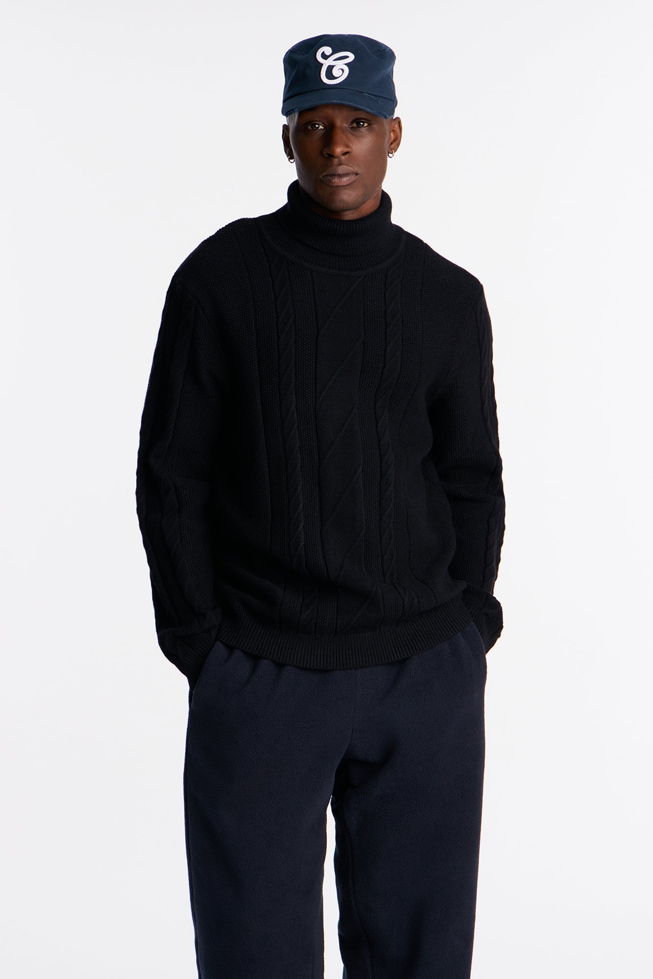 Twist Up Turtle Neck - Black
