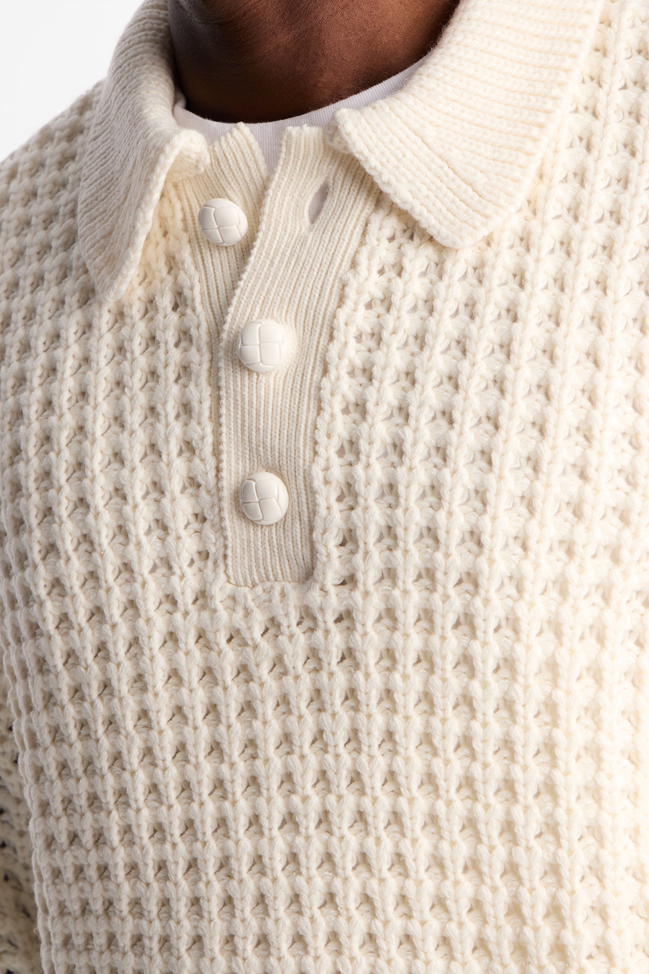 Chunky Sweater Polo - Off White