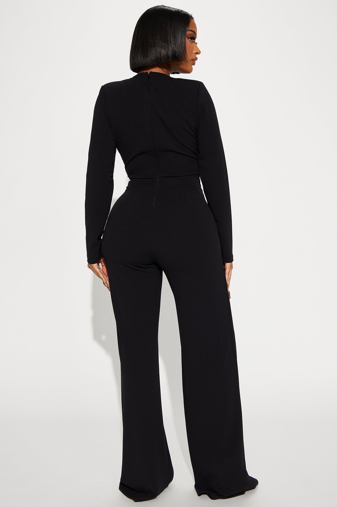 Need A Date Long Sleeve Jumpsuit - Black