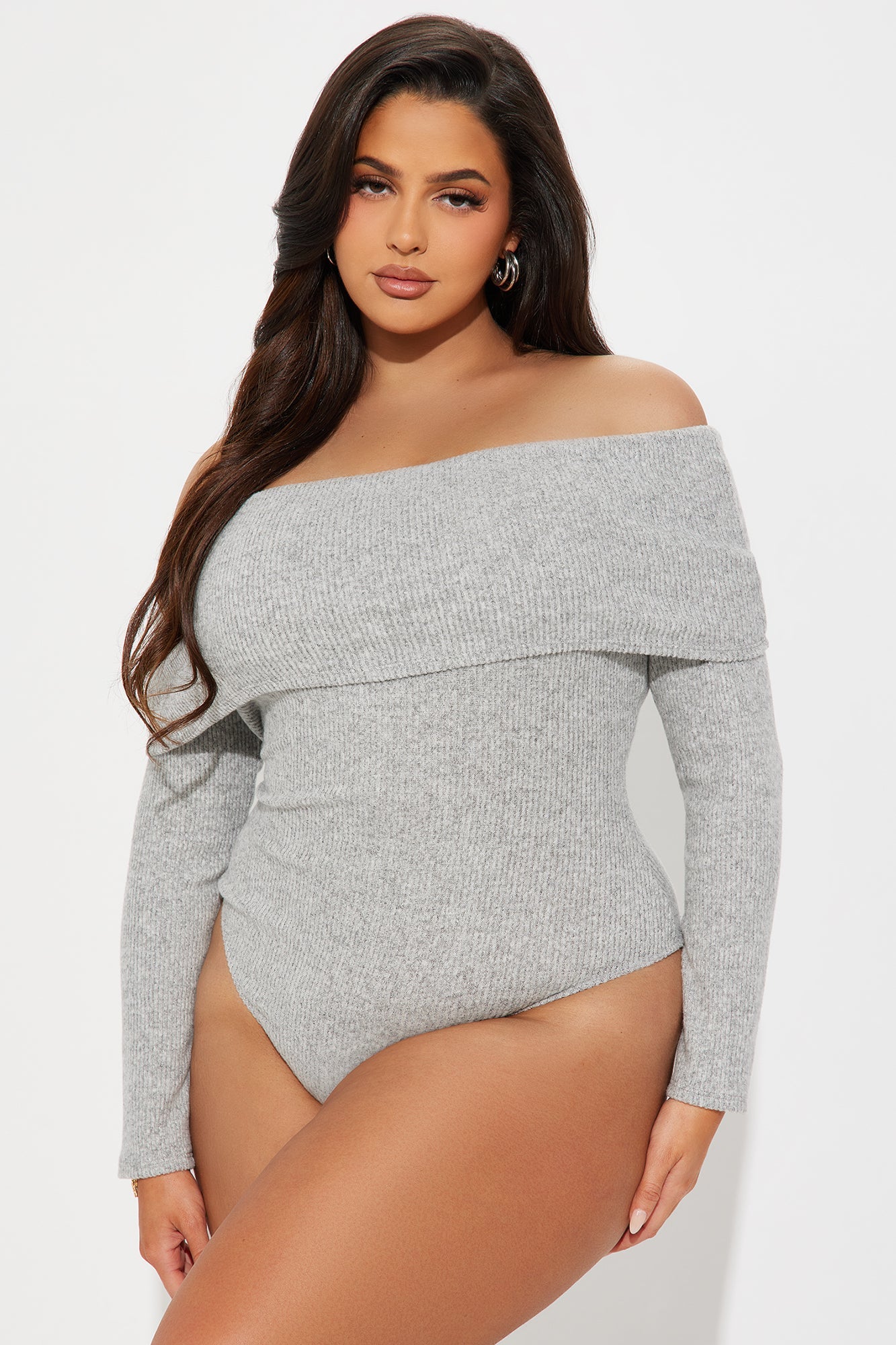 Samantha Sweater Bodysuit - Heather Grey