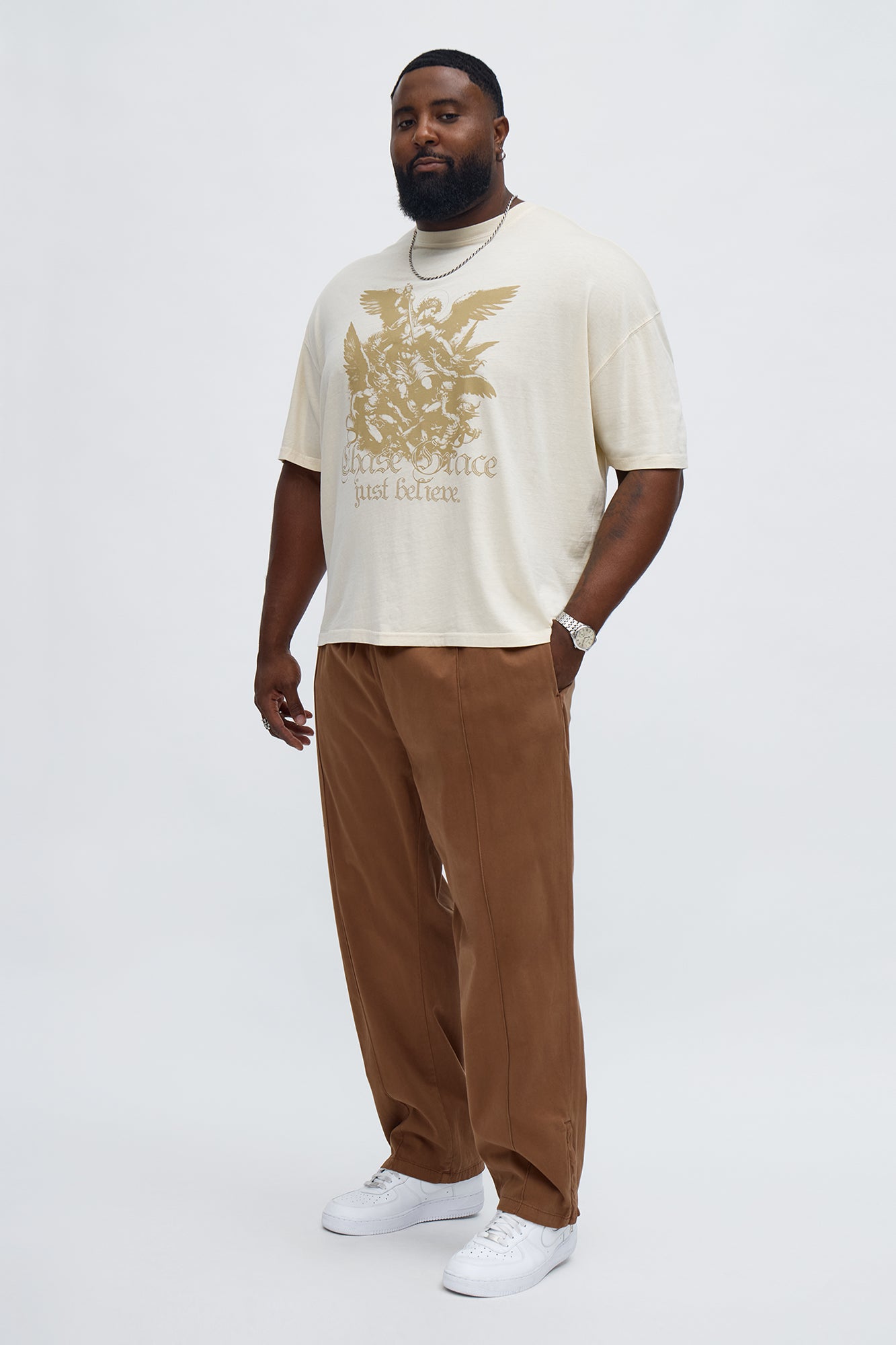 Chase Grace Short Sleeve Tee - Cream