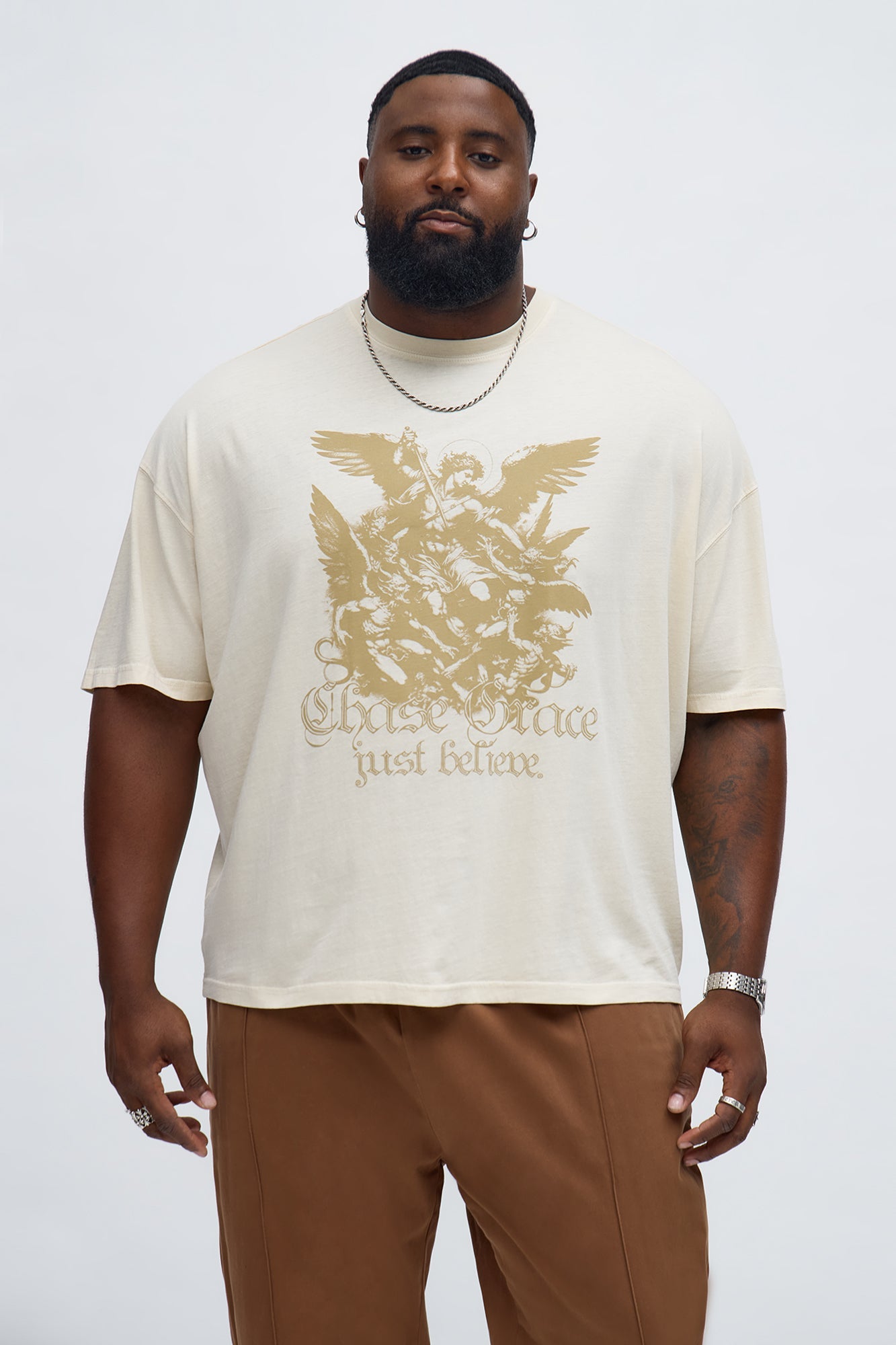 Chase Grace Short Sleeve Tee - Cream