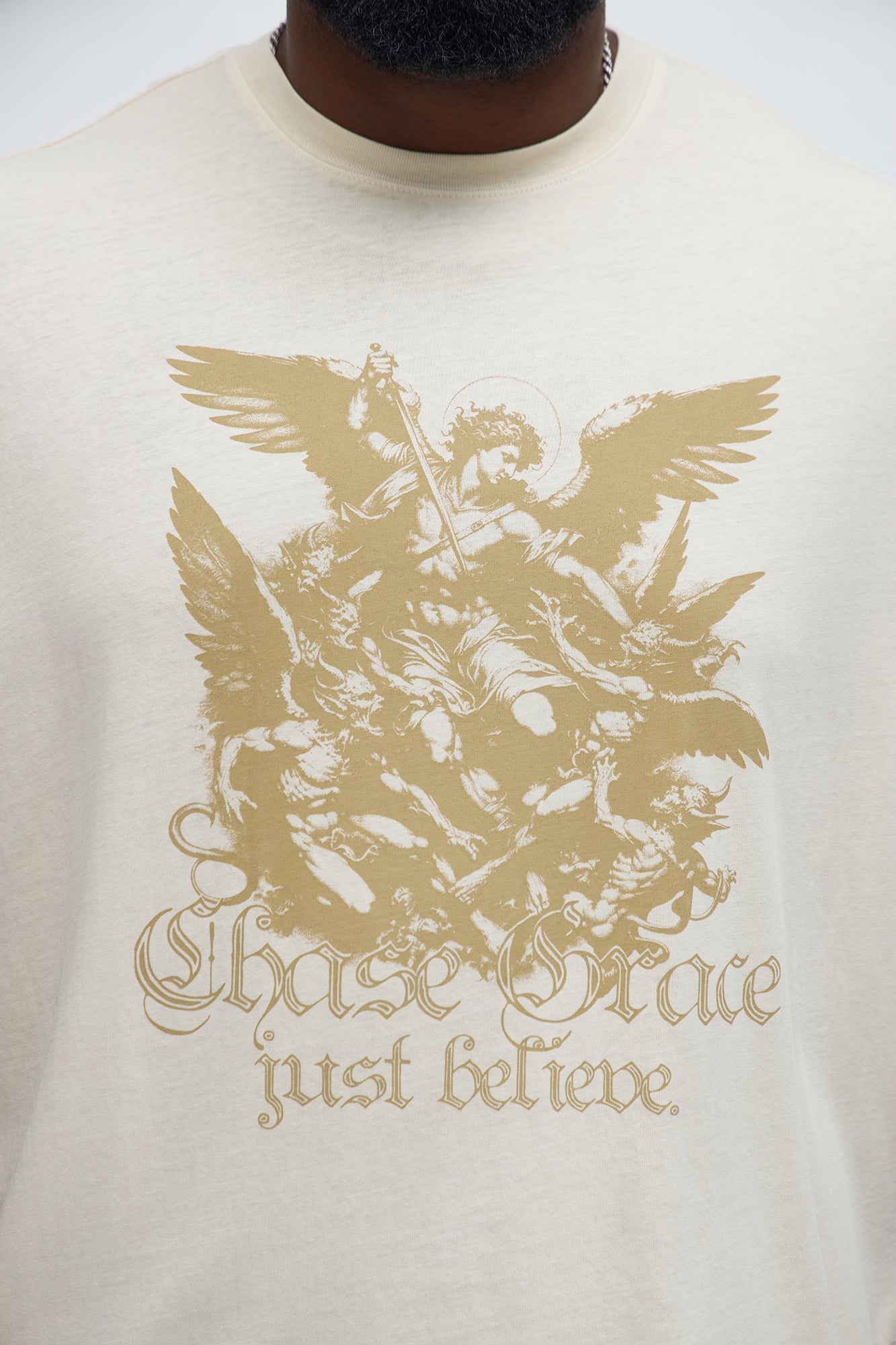 Chase Grace Short Sleeve Tee - Cream