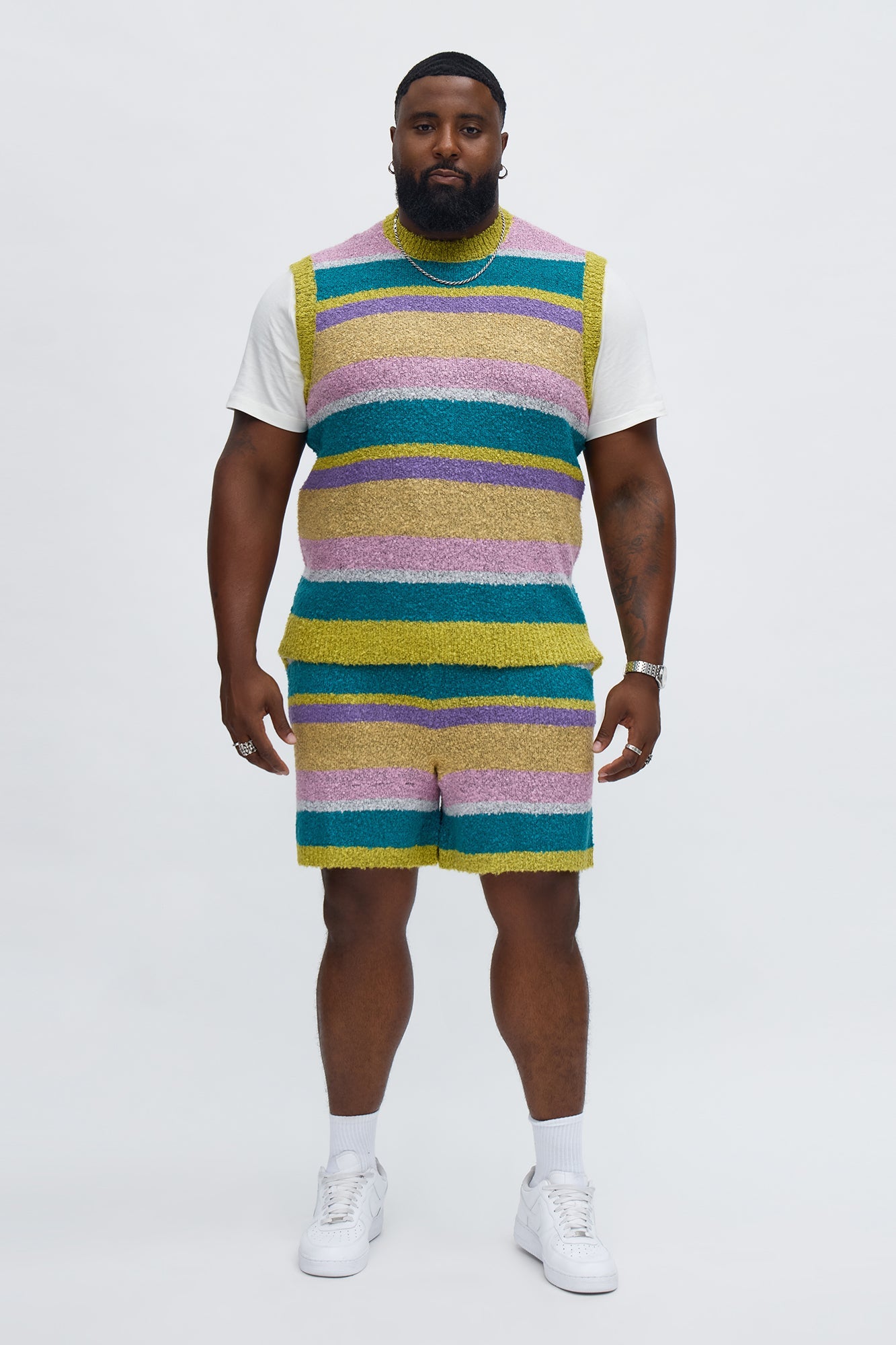 Meadows Striped Shorts - Green/combo