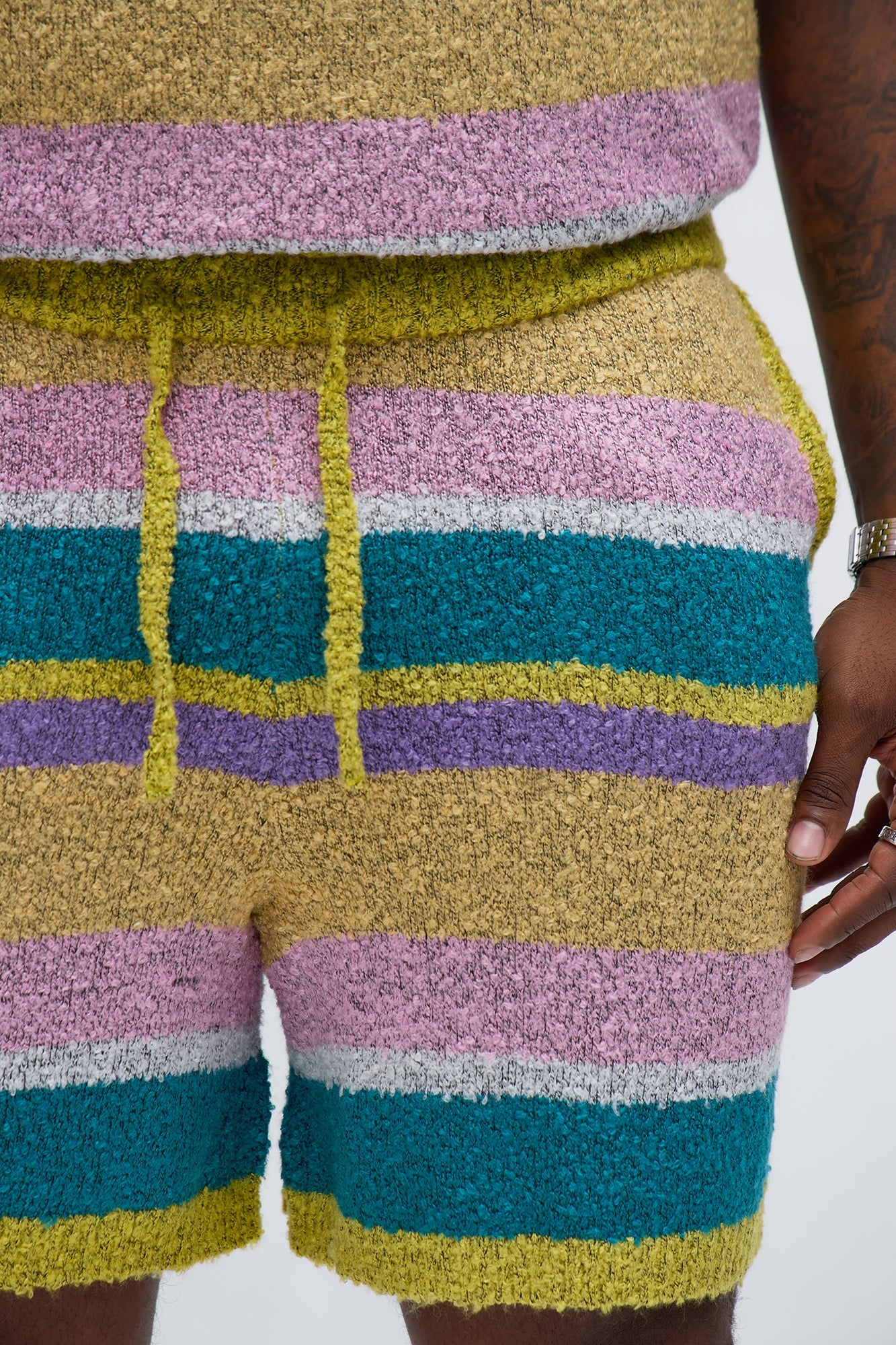Meadows Striped Shorts - Green/combo