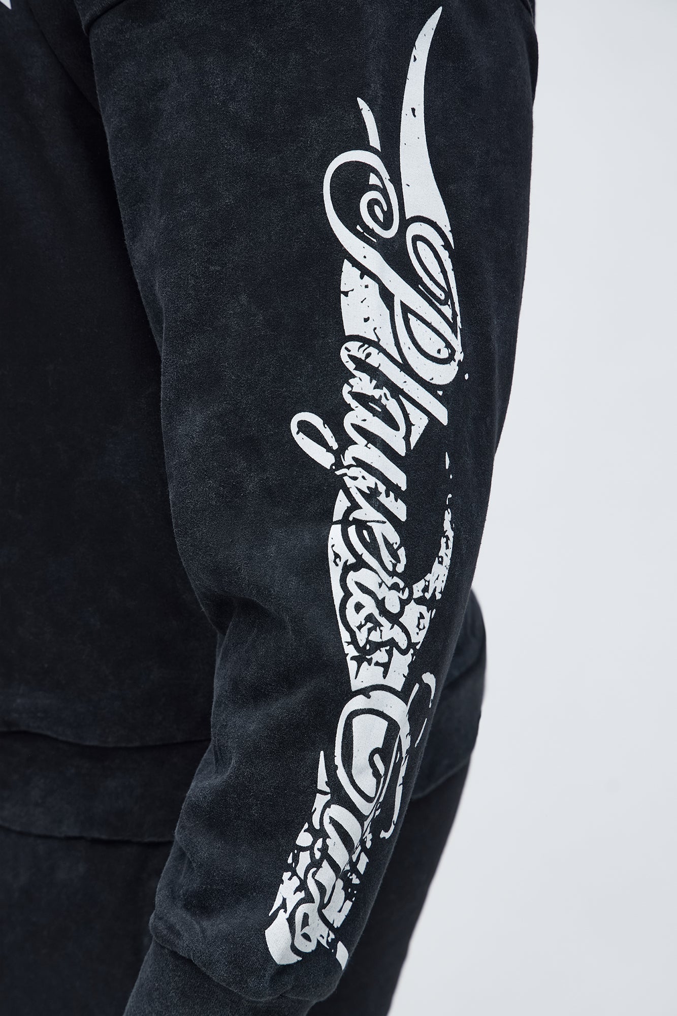 Players Club Hustle Raw Hem Oversized Hoodie - Black