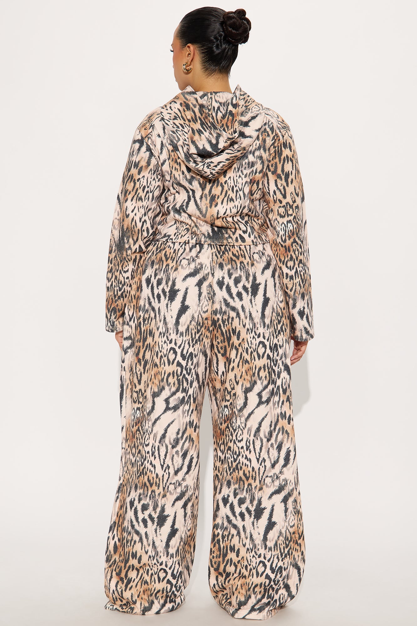 Wild In The City Leopard Hoodie Pant Set - Black/combo