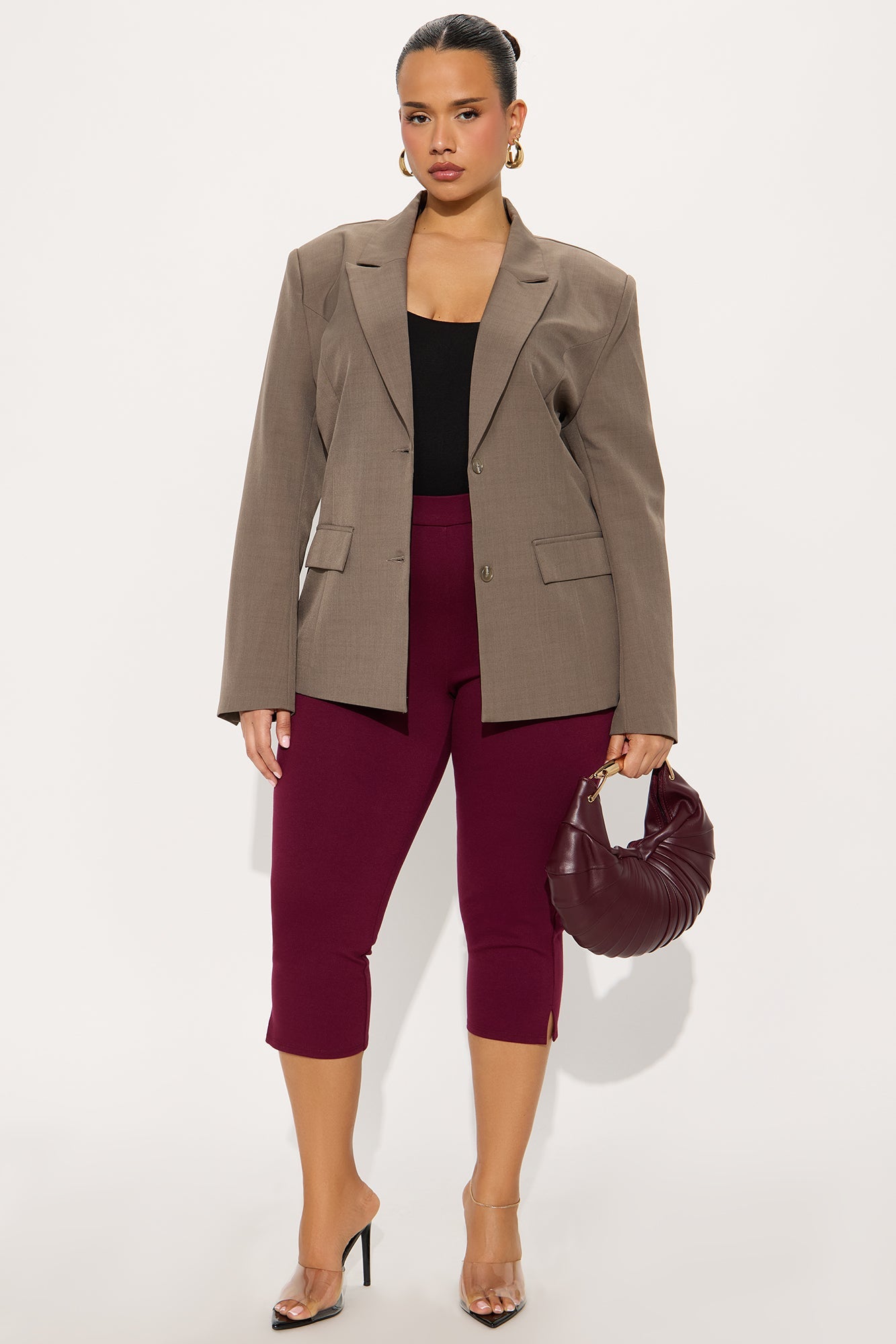 Corporate Babe Open Back Blazer - Grey
