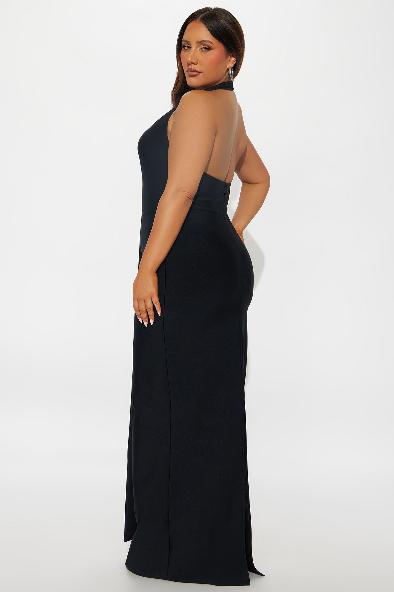 Lexi Draped Bandage Maxi Dress - Black