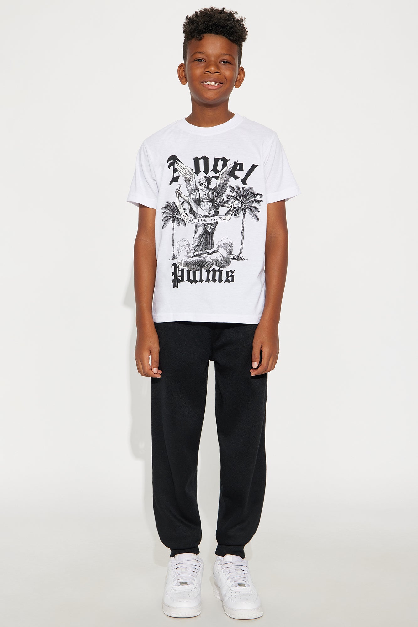 Mini Blessed Angel Jogger Pant Set - White/combo