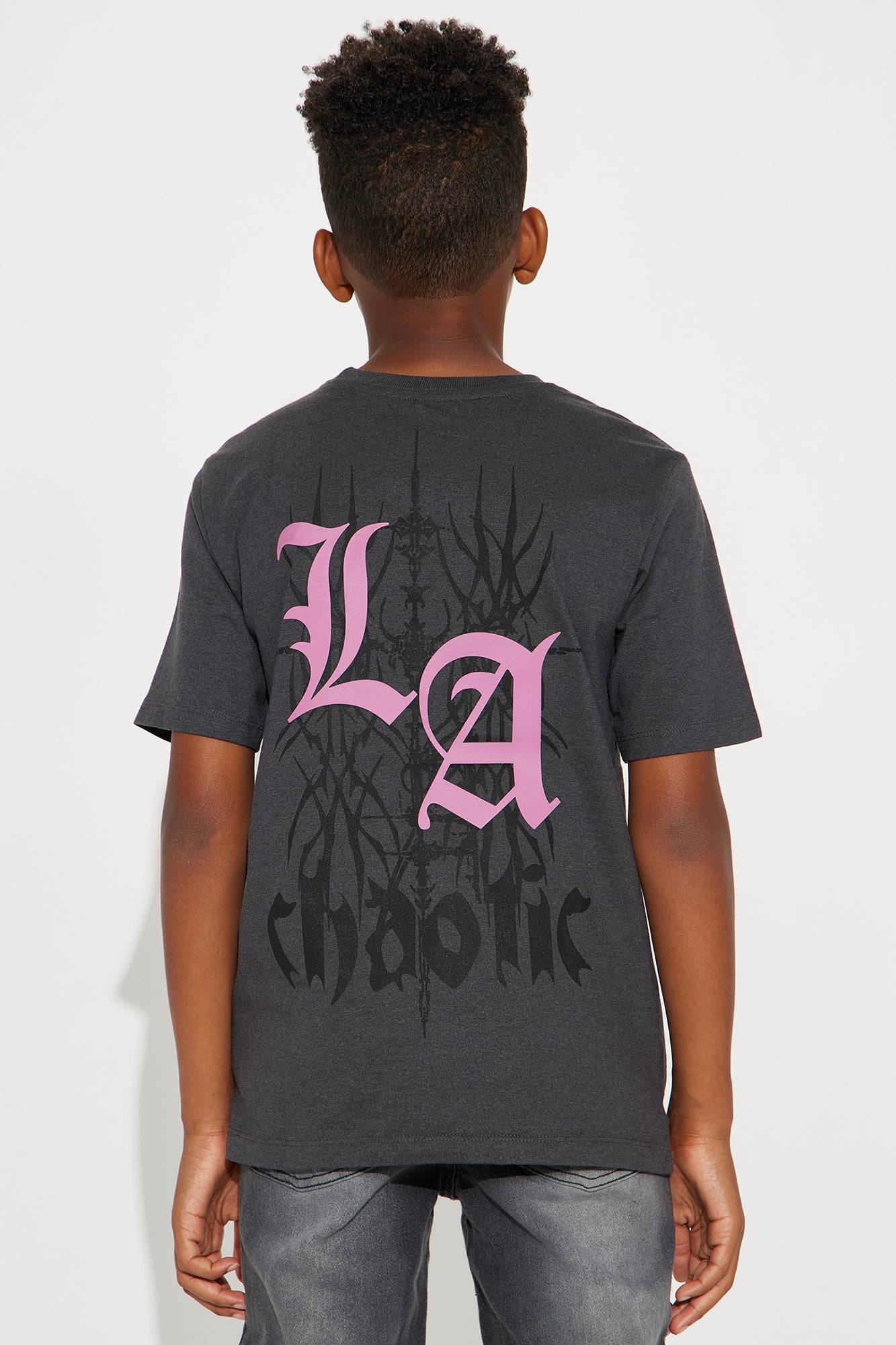 Mini No Place Like LA Front/Back Short Sleeve Tee - Black
