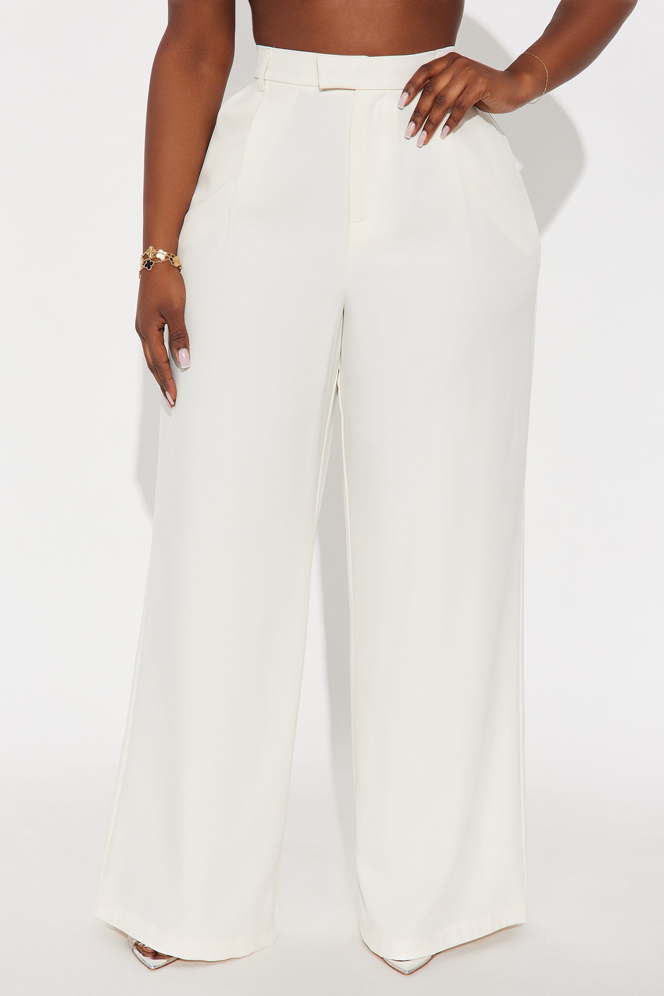 Etta Wide Leg Pant 33″ - Cream