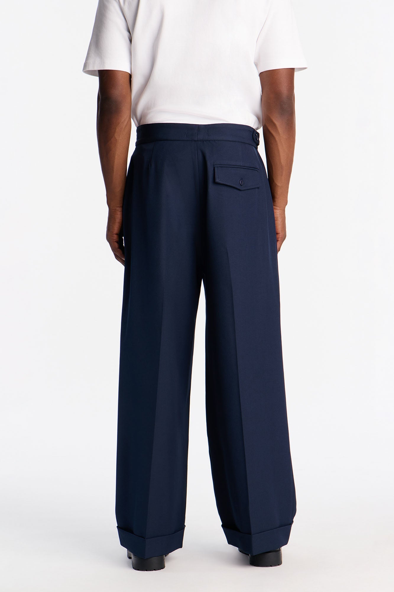 Wide Leg Vanderbilt Gurkha Trouser - Navy