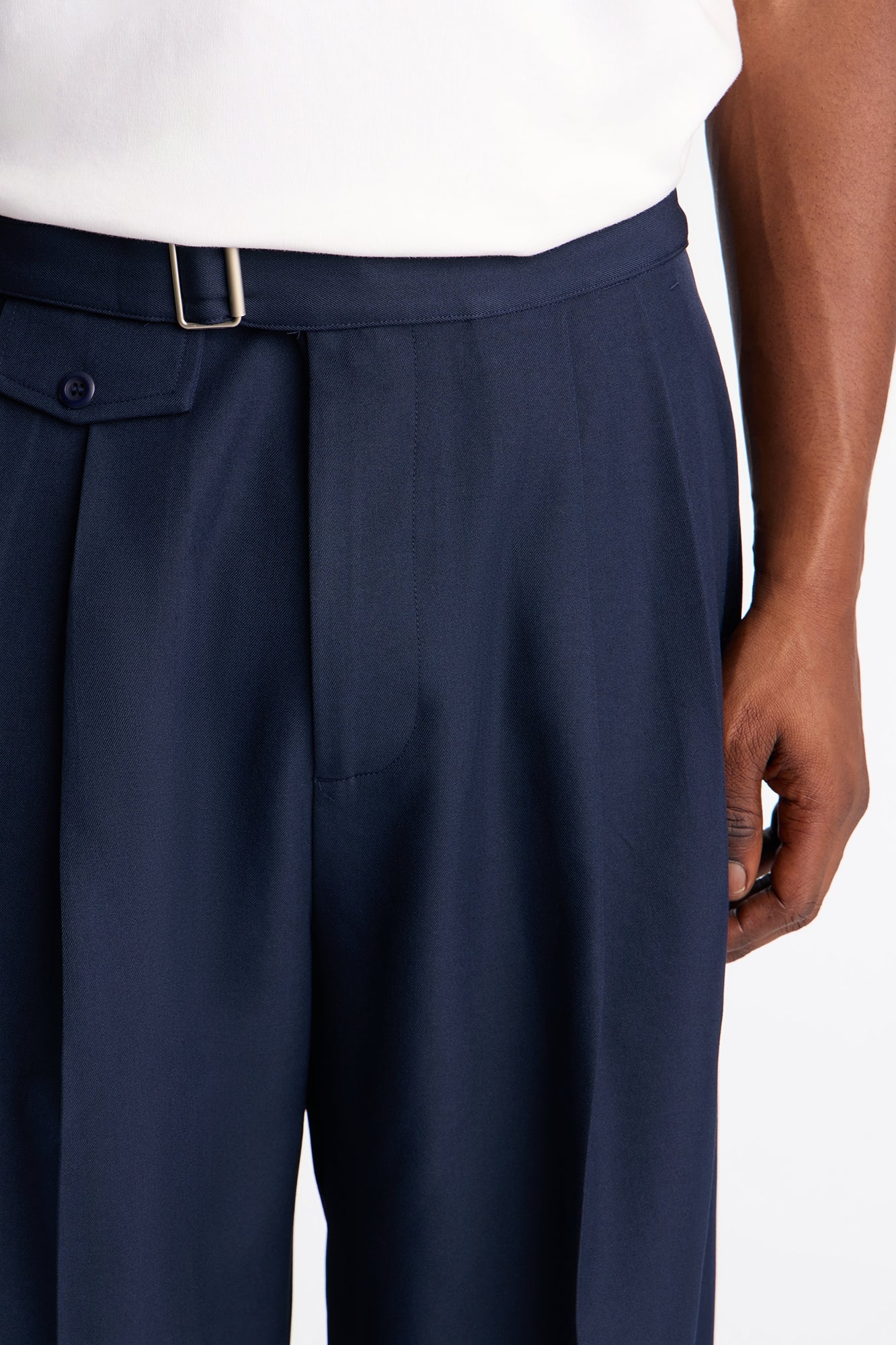 Wide Leg Vanderbilt Gurkha Trouser - Navy