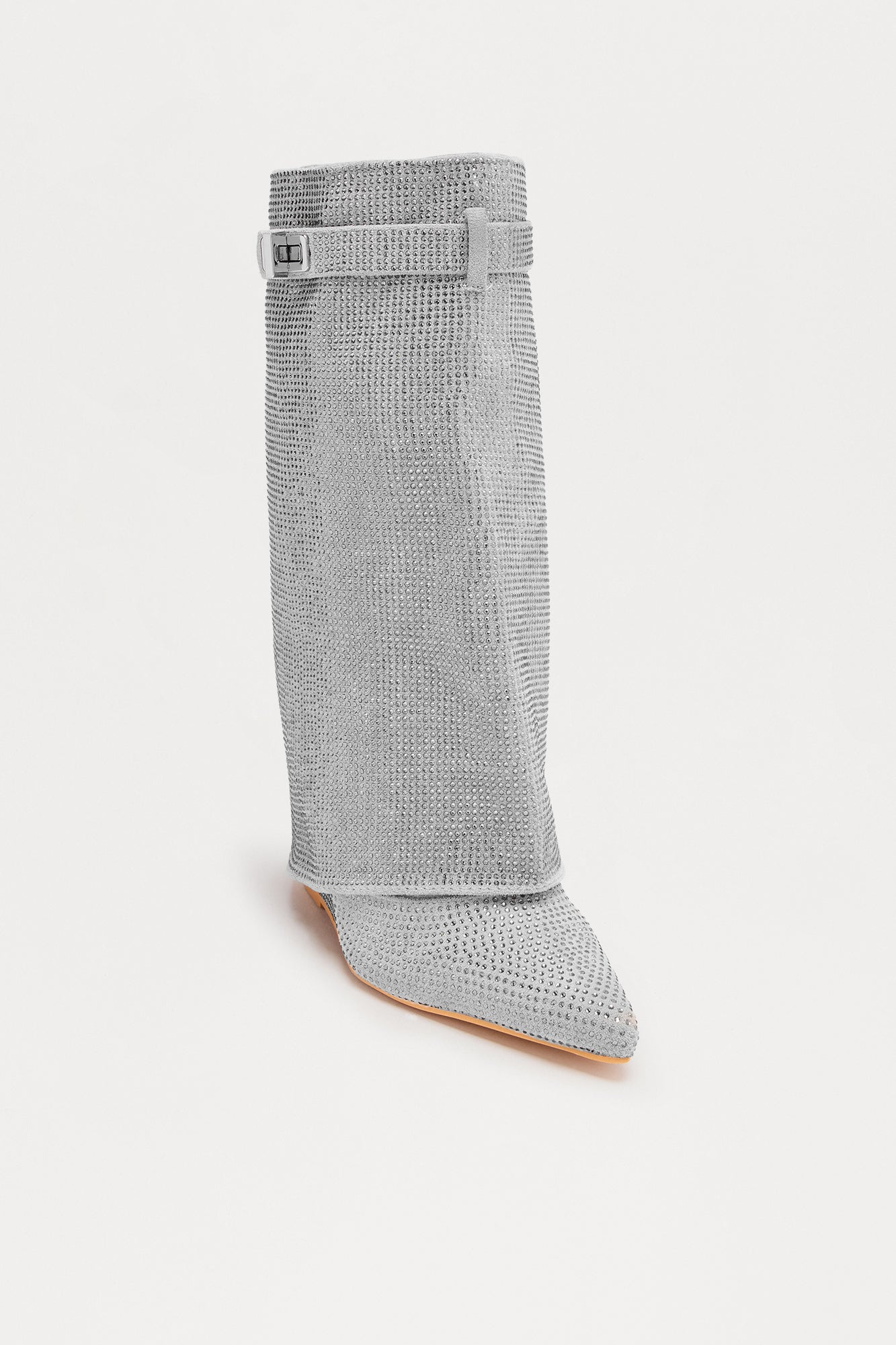 Bronte Embellished Overlay Boots - Silver
