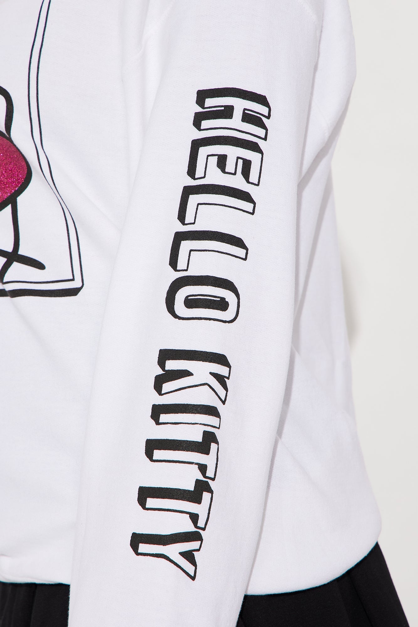 Hello Kitty Glitter Crew Neck Sweatshirt - White