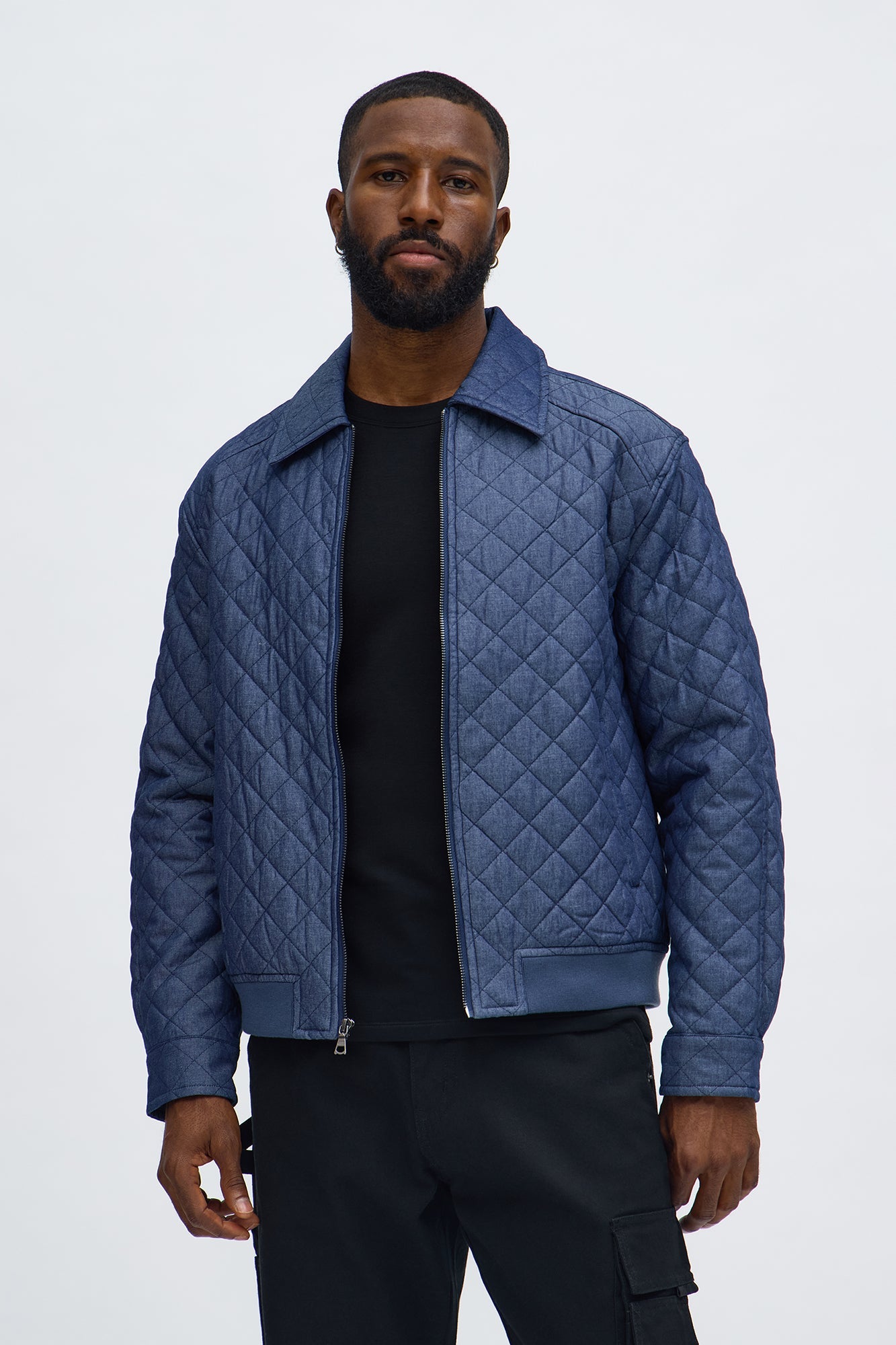 Relaxed Quilted Work Jacket - Blue