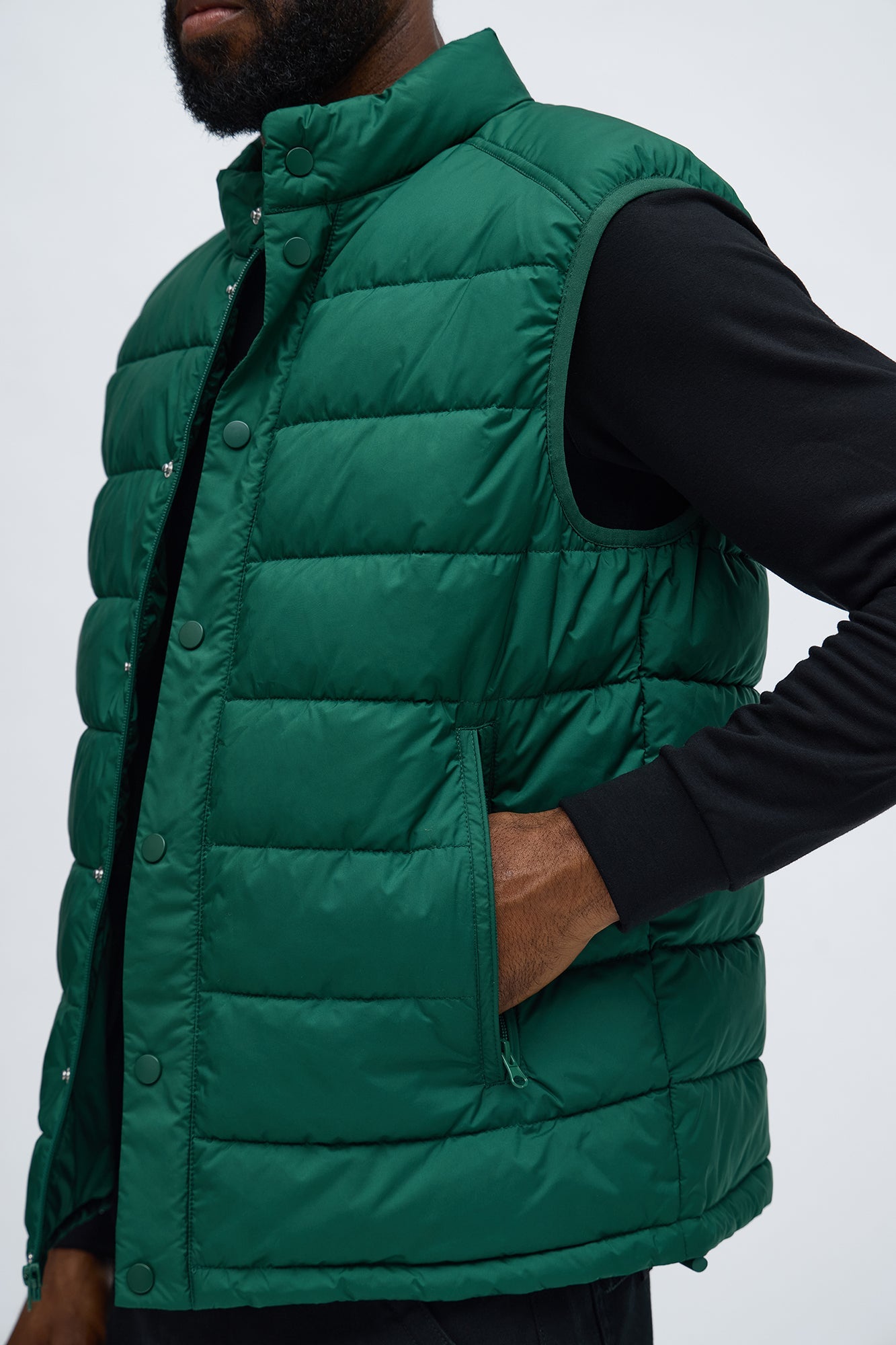Core State Quilted Vest - Green