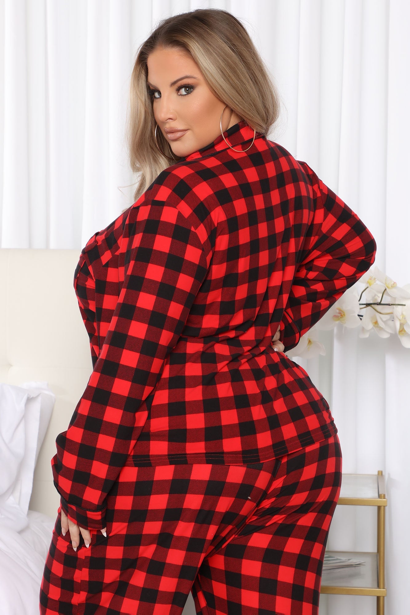 Warm By The Fireplace PJ Pant Set - Red/Black