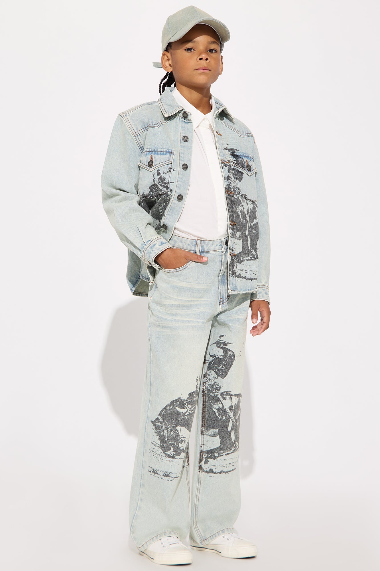 Mini Baggy Cowboy Hit Jean - Vintage Blue Wash