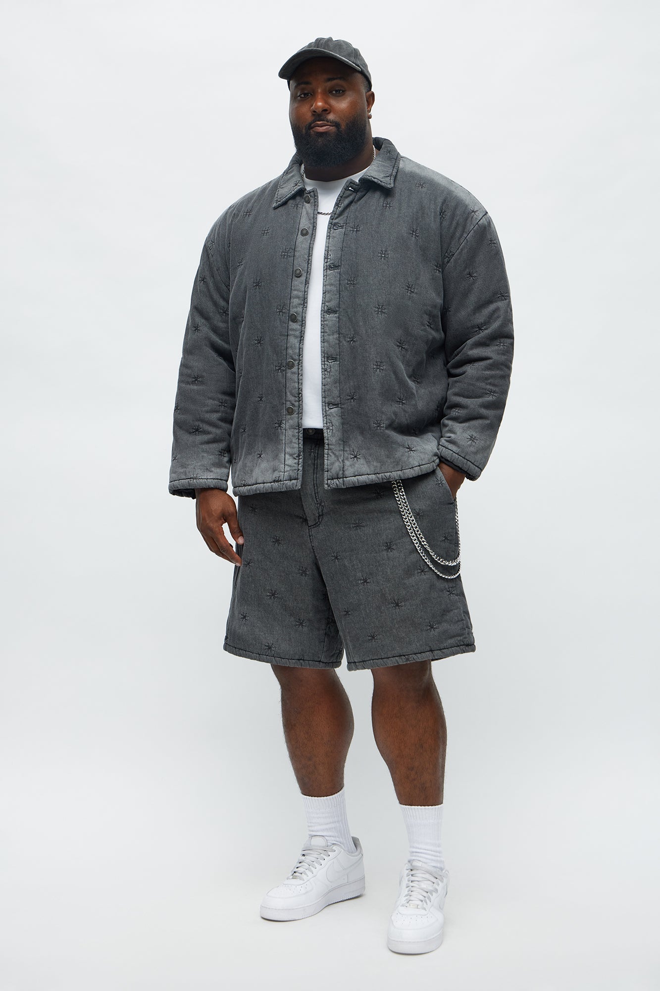 Relaxed Elias Padded Denim Short - Grey
