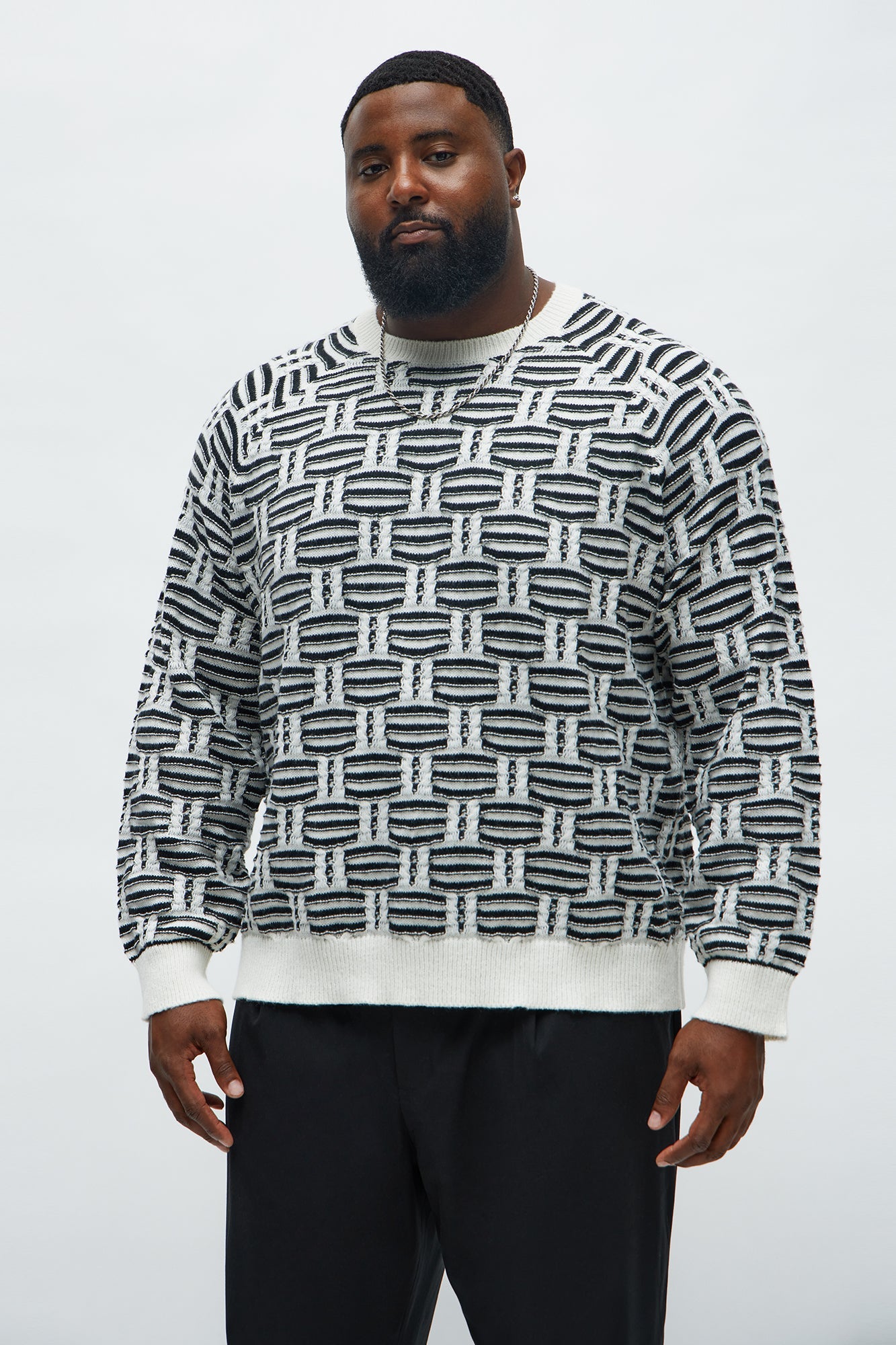 Forward Crewneck Sweater - Black/White