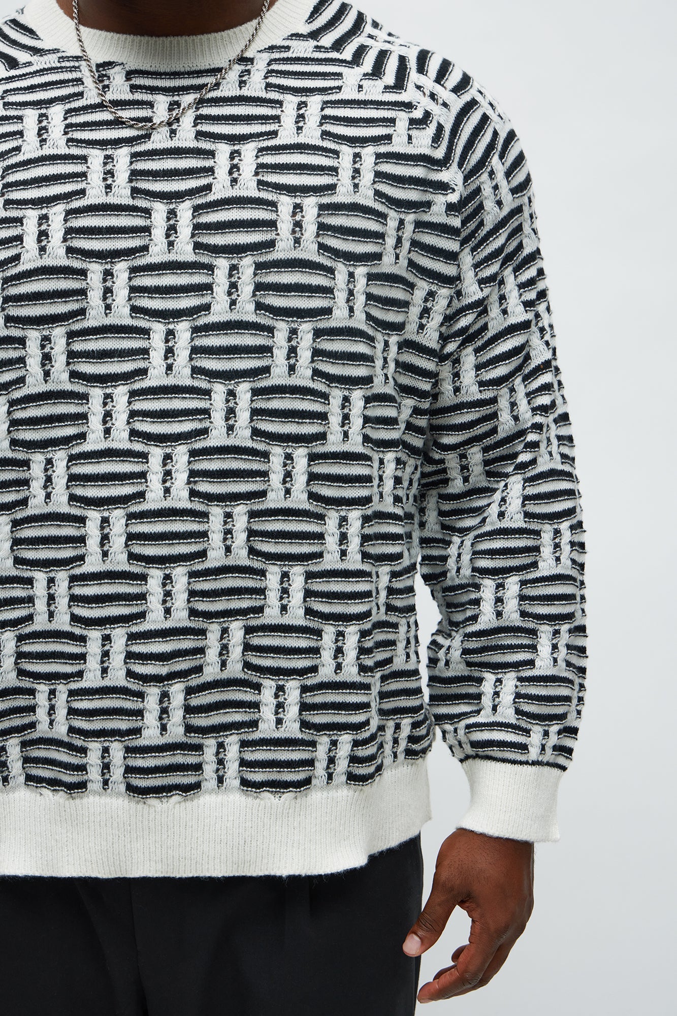 Forward Crewneck Sweater - Black/White