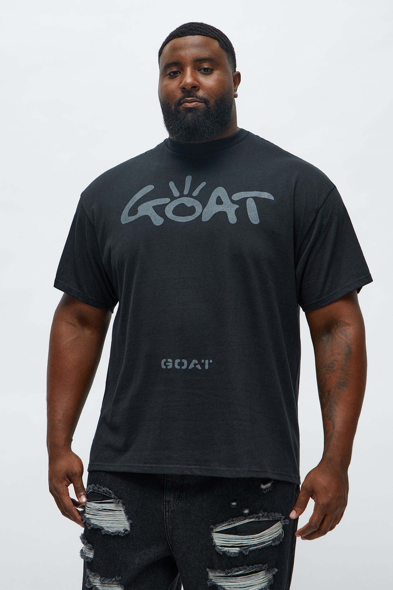 GOAT Worldwide Stencil Short Sleeve Tee - Black