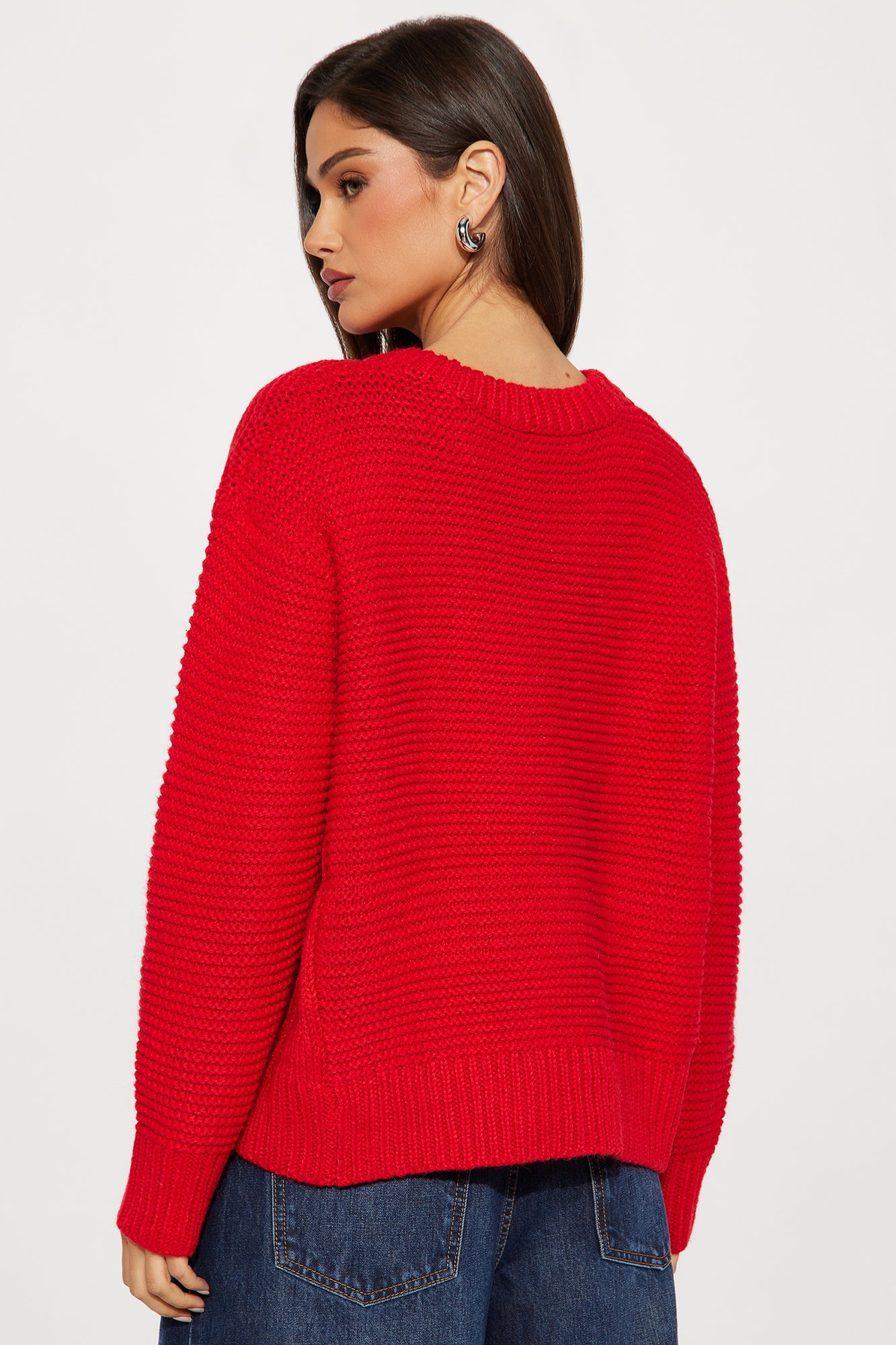 Good Feeling Pullover Sweater - Red